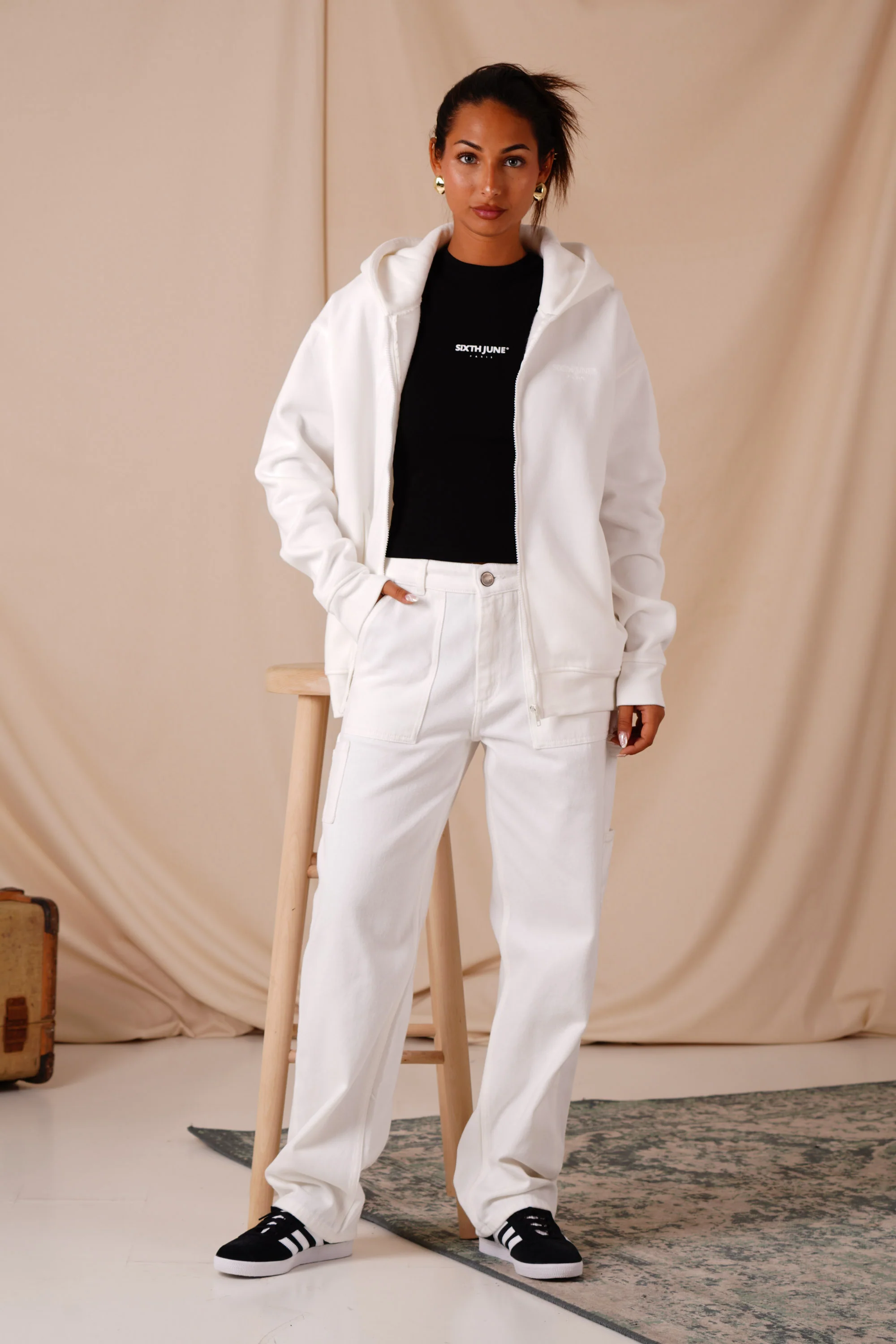 Sweatshirt zip elevate Blanc - Image 6