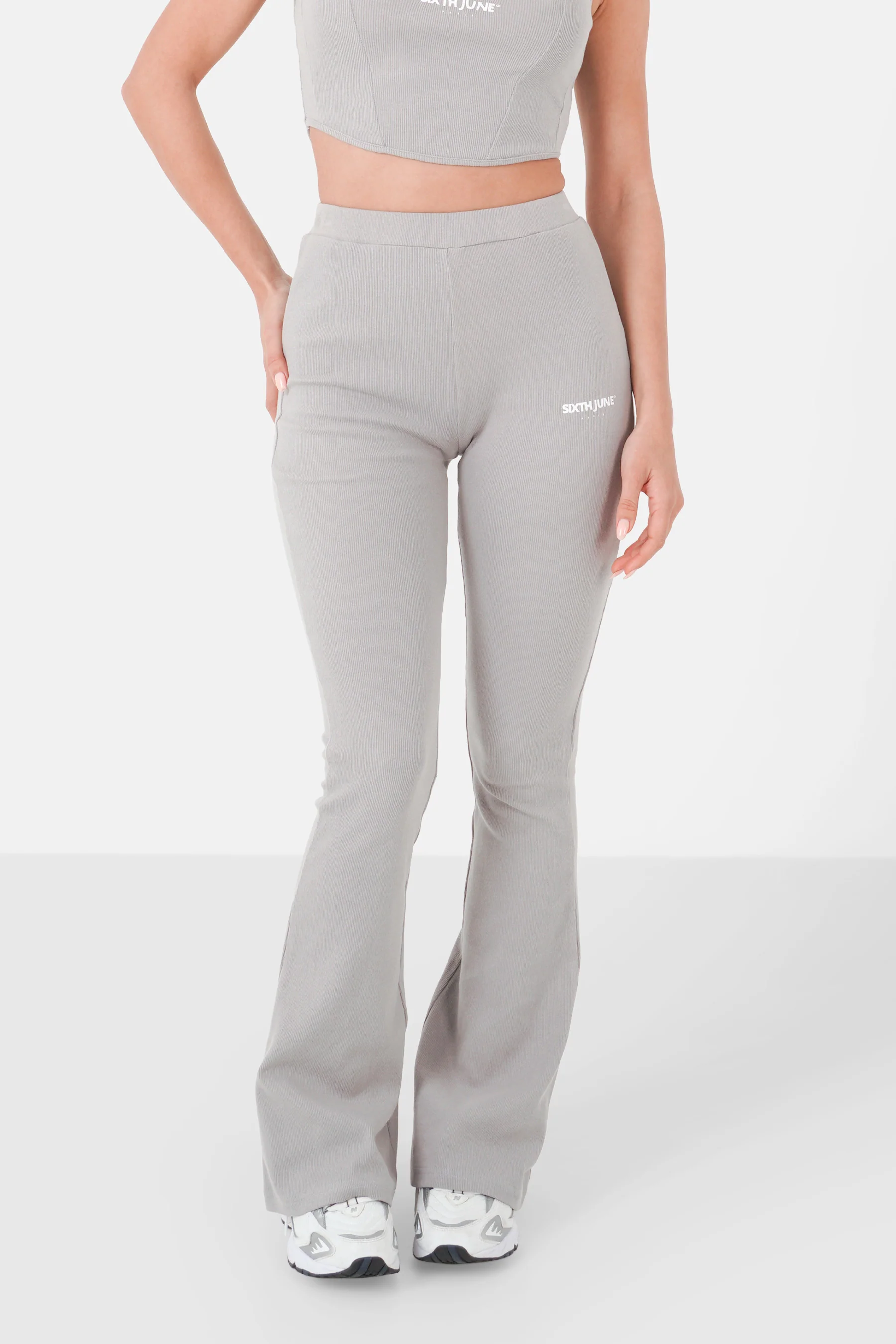 RIBBED flare legging