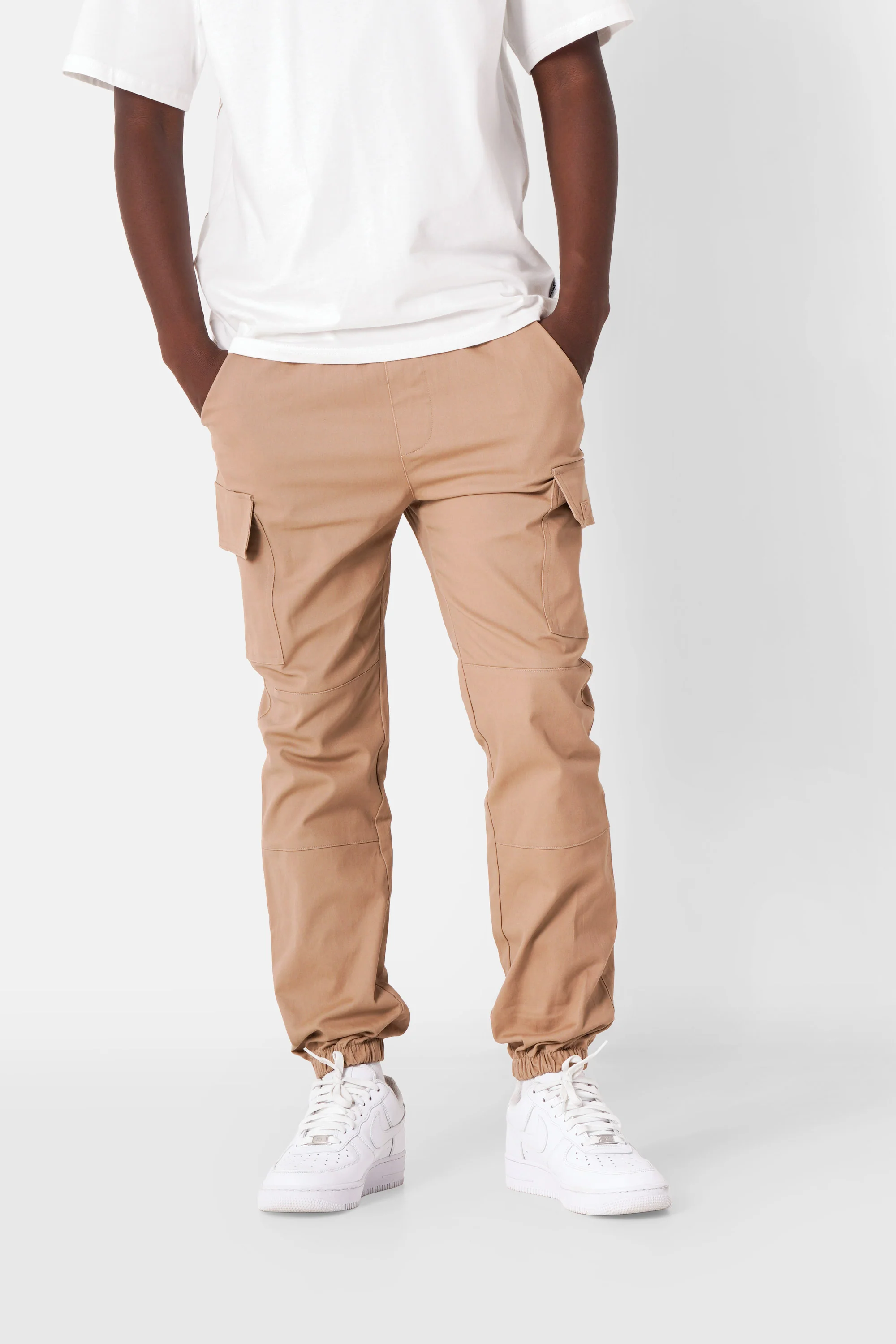 Pantalon poches cargo cordons Beige foncé