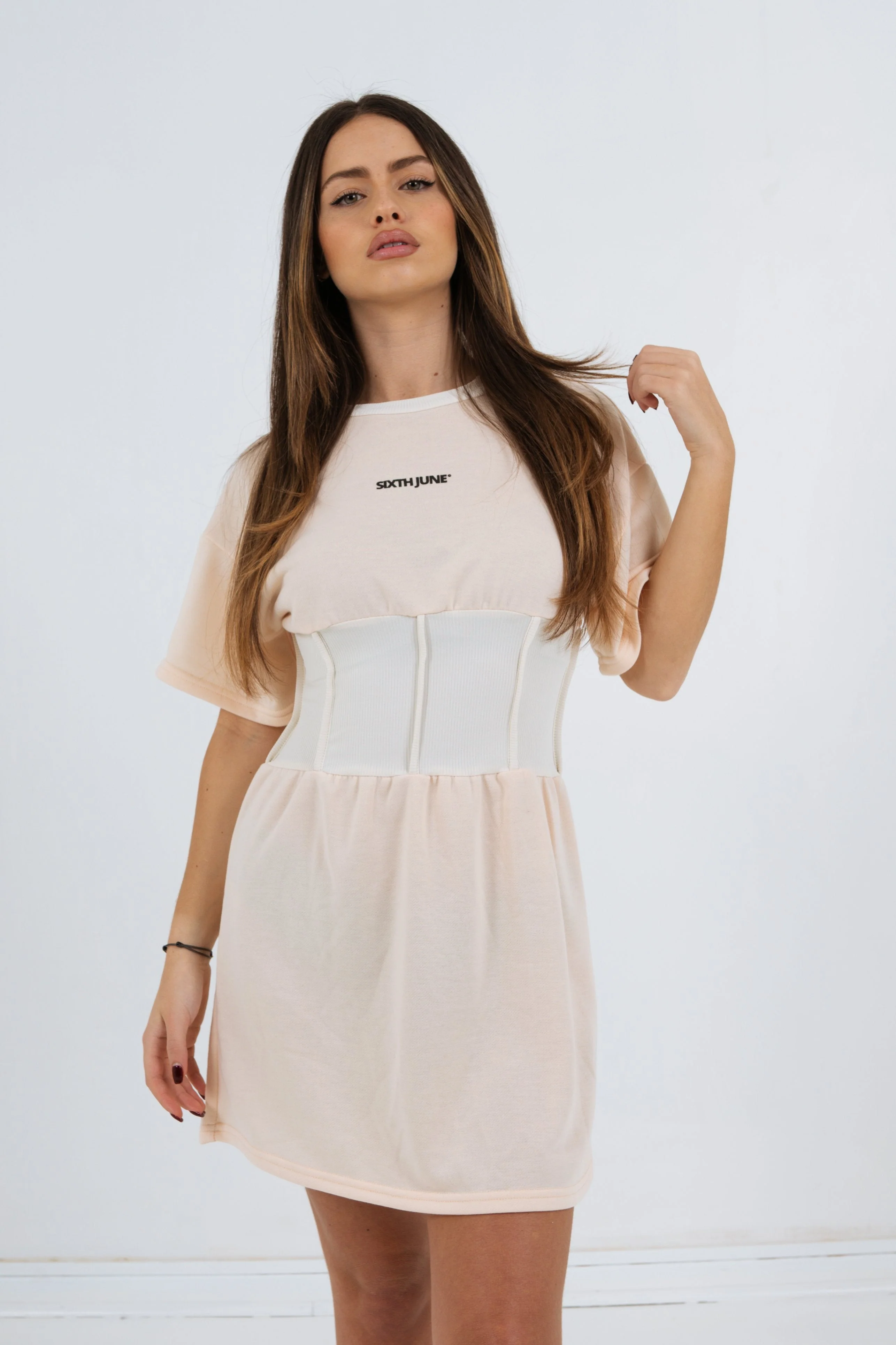 Robe t-shirt corset Jaune clair