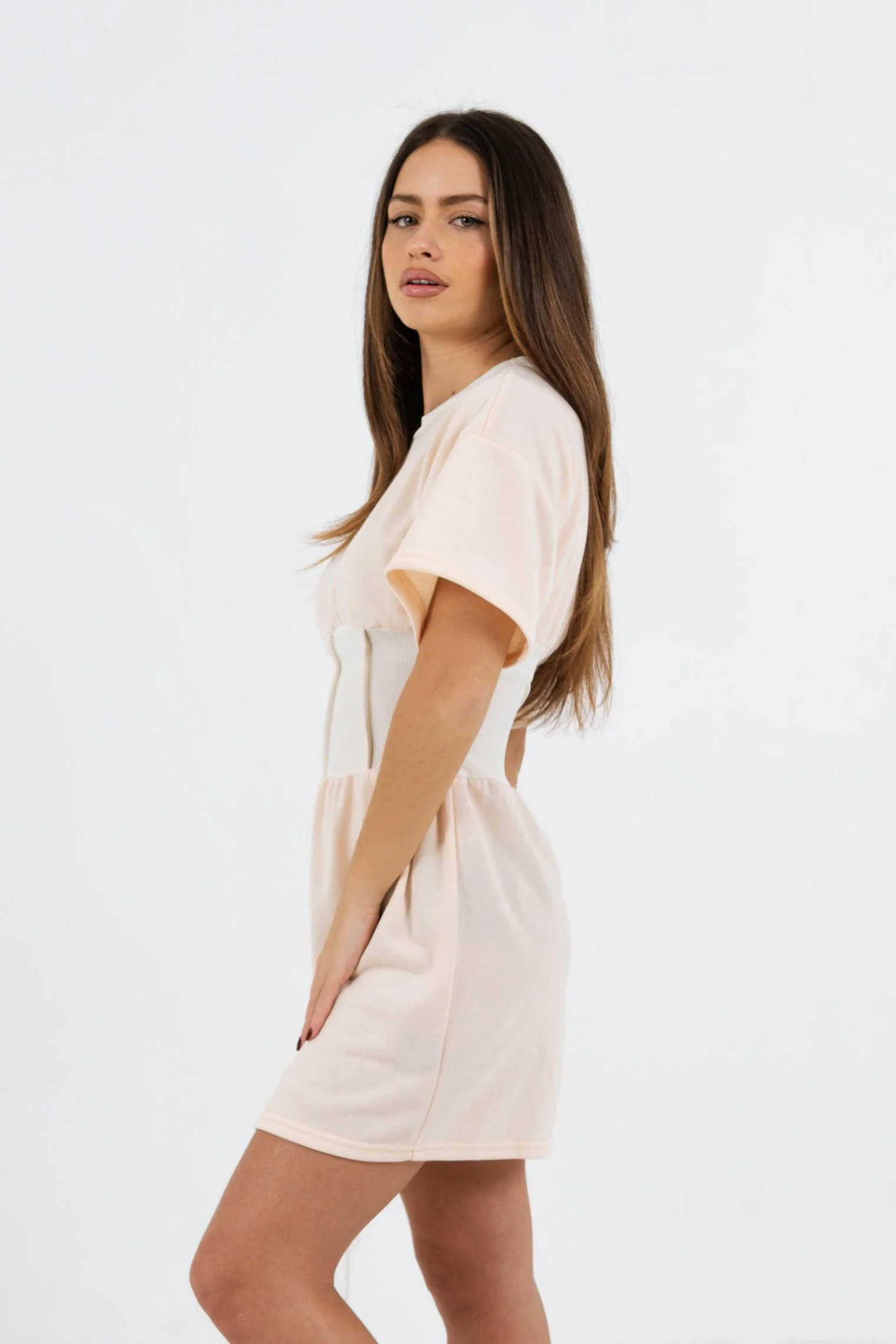 Robe t-shirt corset Jaune clair - Image 4