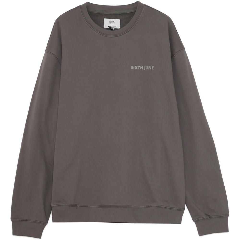 Sweatshirt imprimé bande logo gris