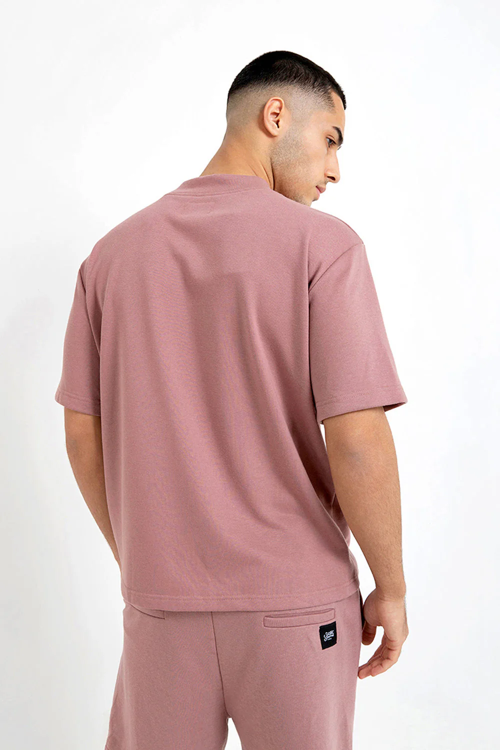 T-shirt épais logo Rose foncé - Image 4