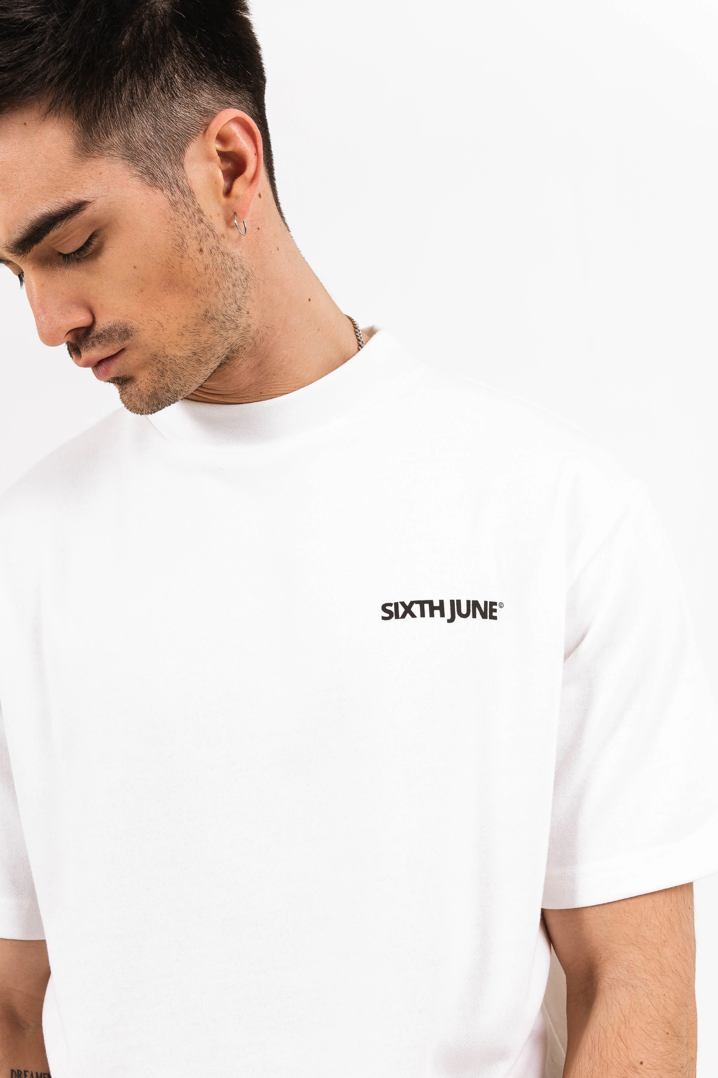 Sweatshirt manches courtes logo blanc - Image 3