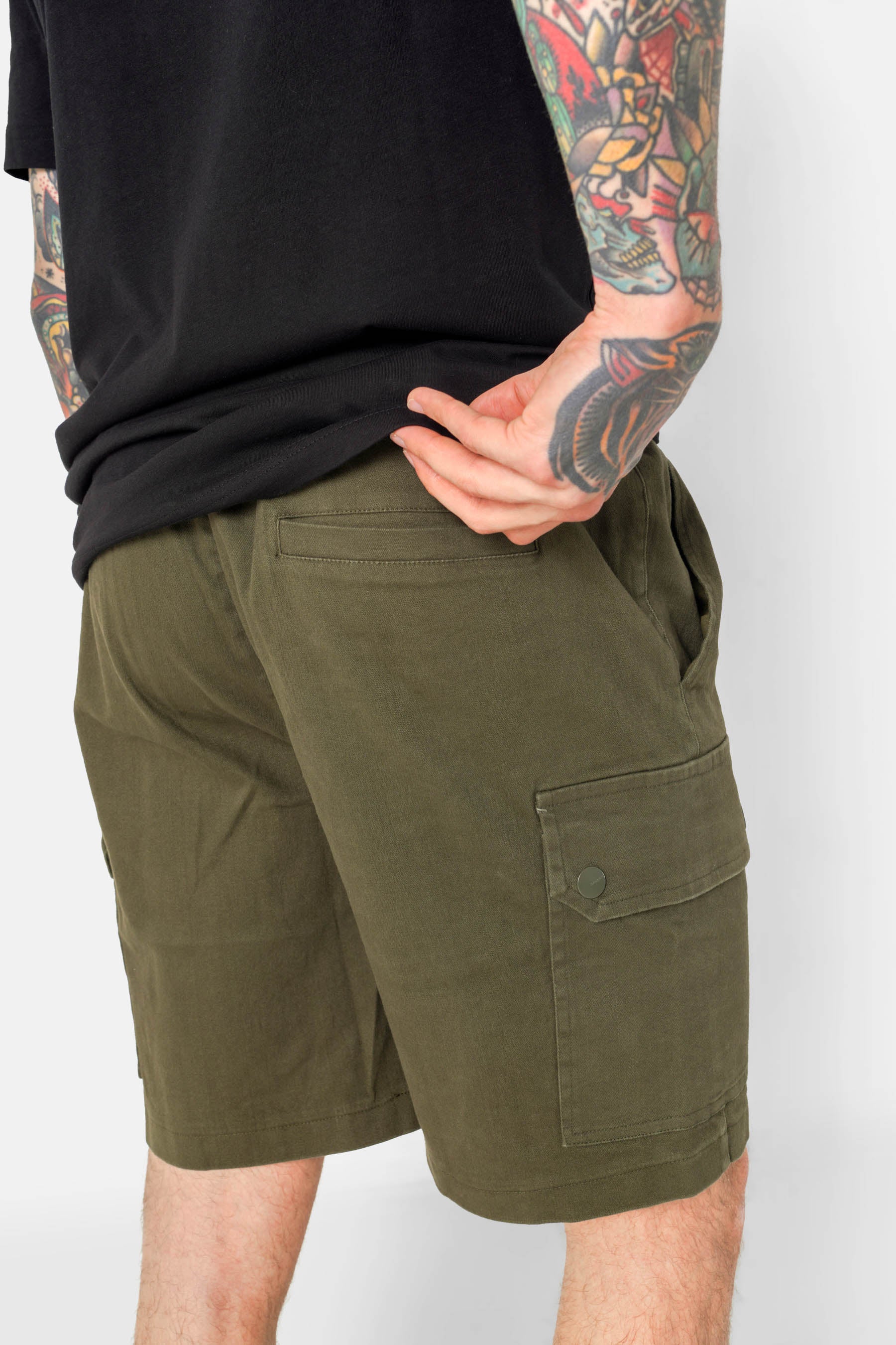 Short cargo cordon Vert kaki - Image 3