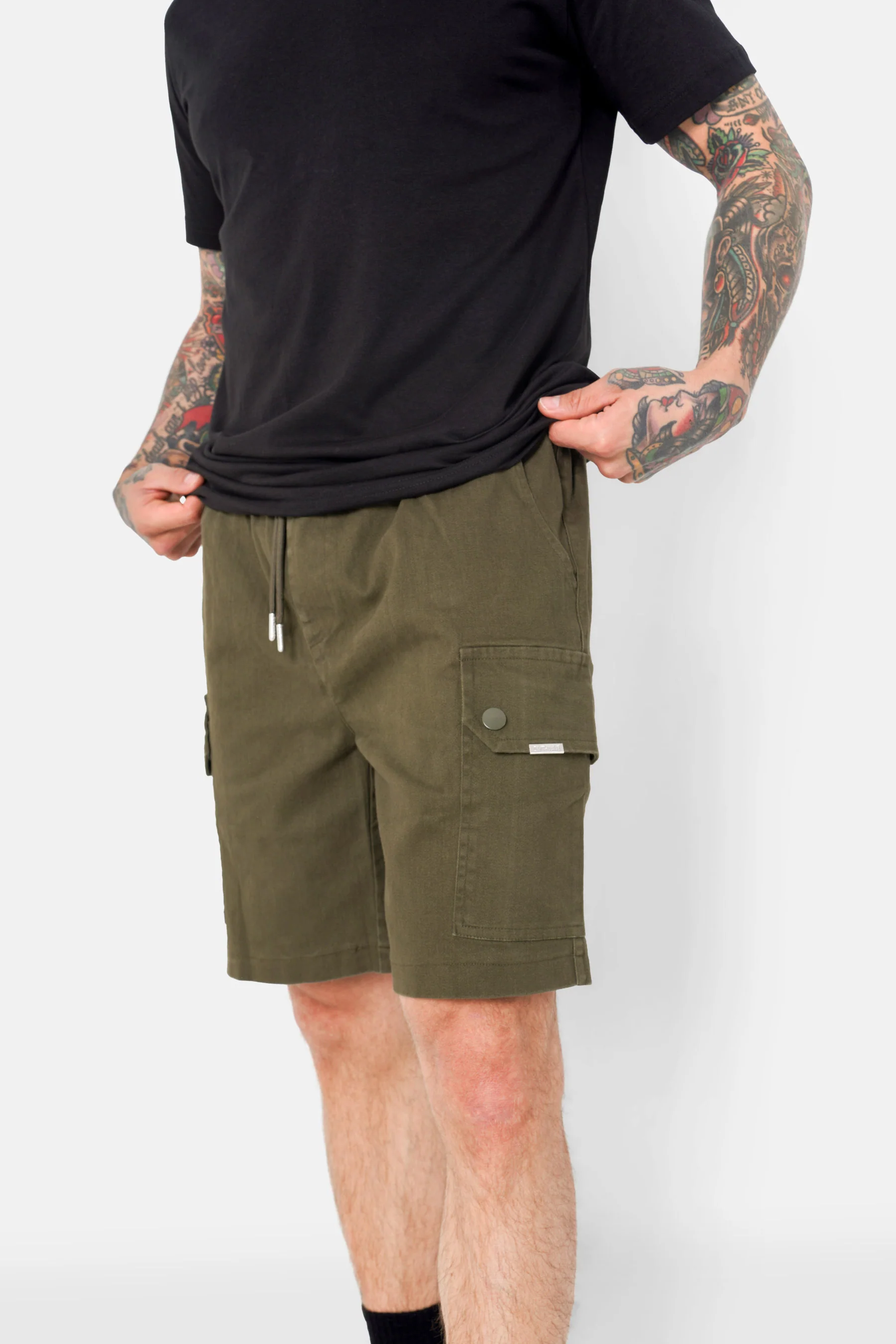 Short cargo cordon Vert kaki - Image 4