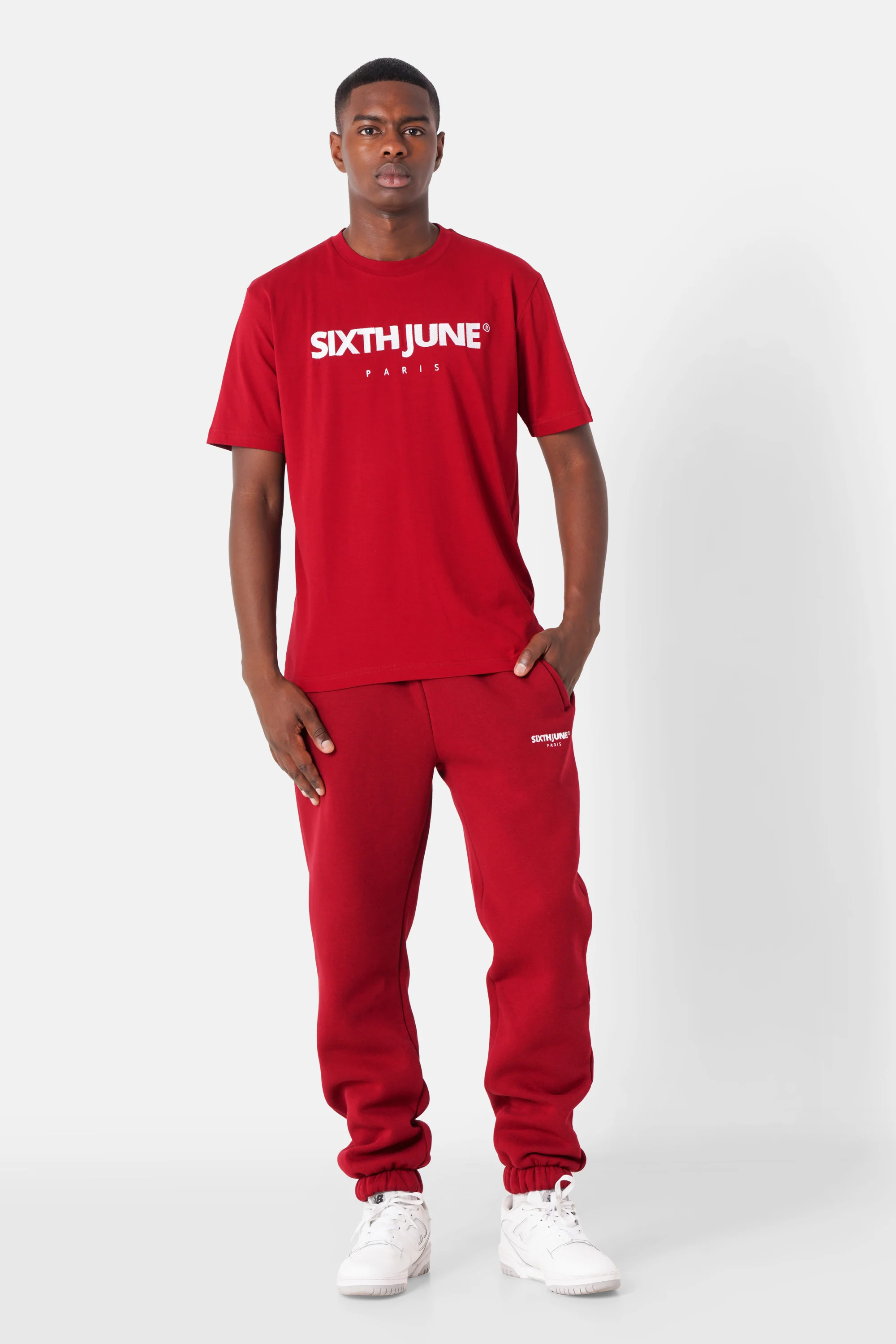 T-shirt logo brodé Paris Rouge bordeaux - Image 2