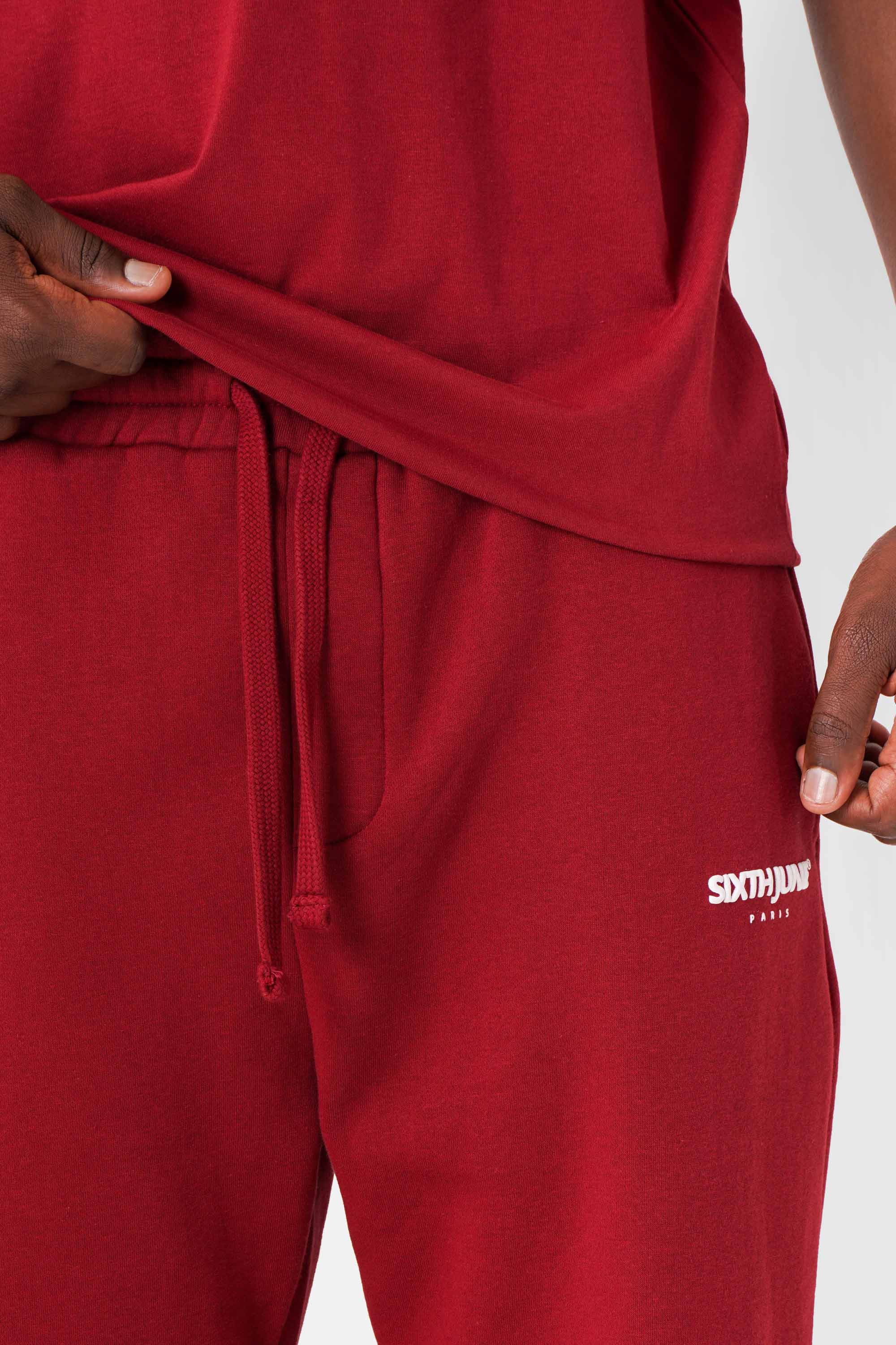 Jogging essentiel print logo Rouge bordeaux - Image 4