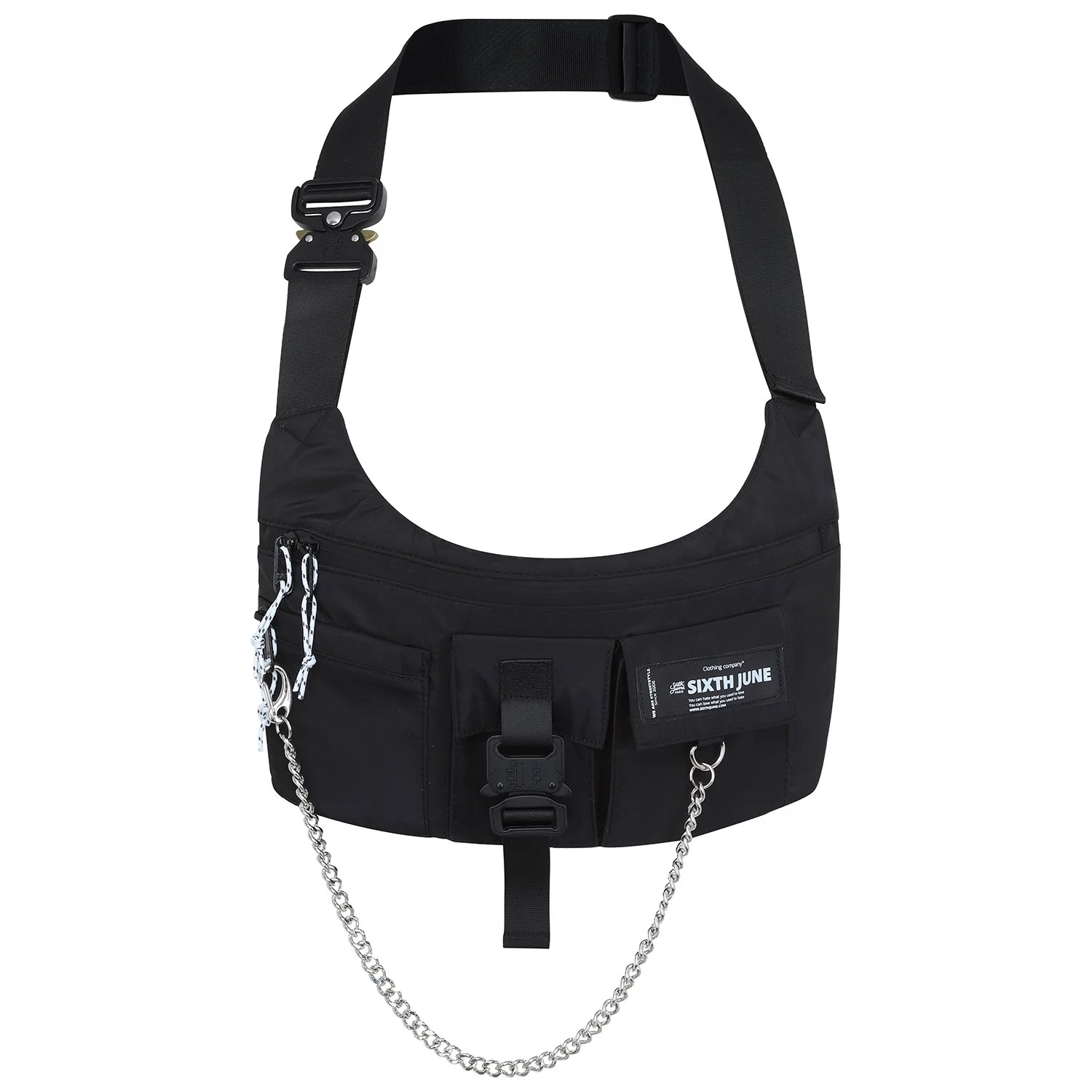 Sac banane chaîne tactique noir