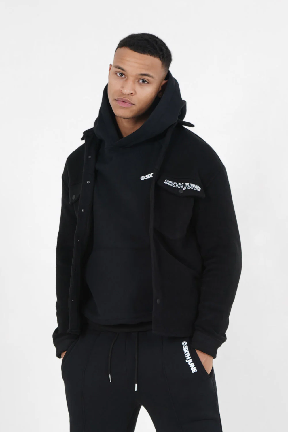 Chemise polaire logo arrière brodé Noir