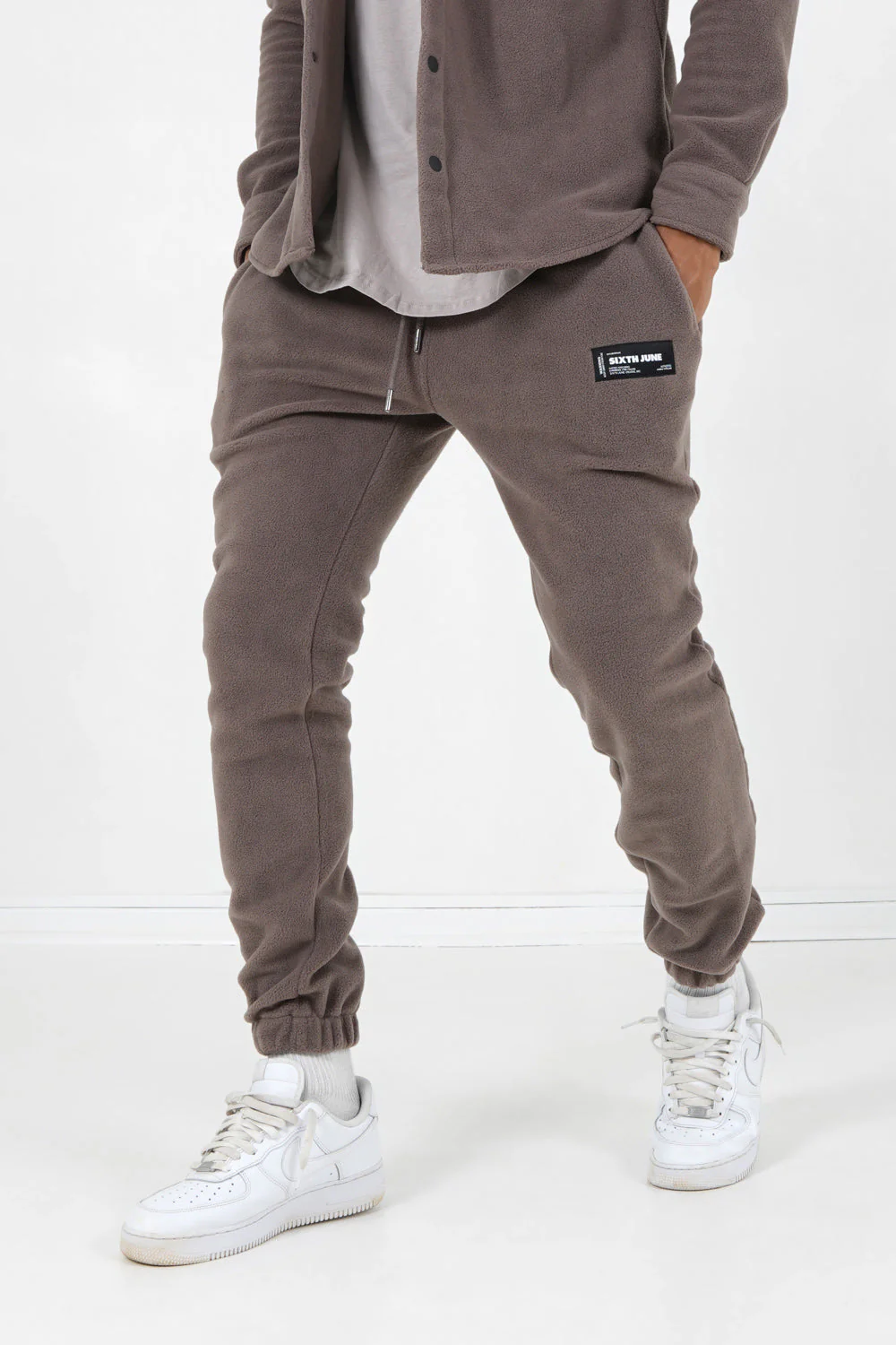 Jogging polaire logo Marron clair