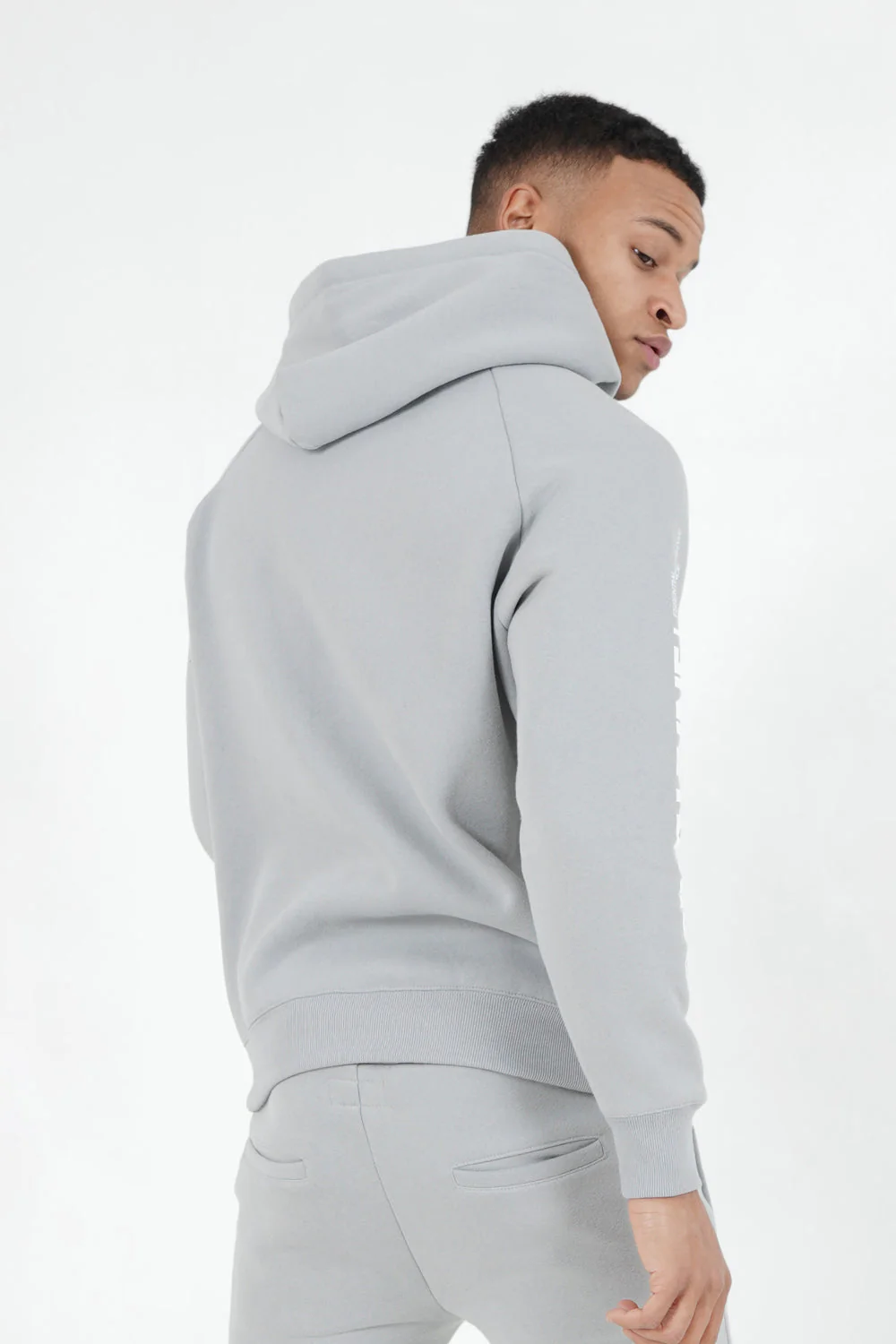 Sweat capuche molletonné logo Gris - Image 5