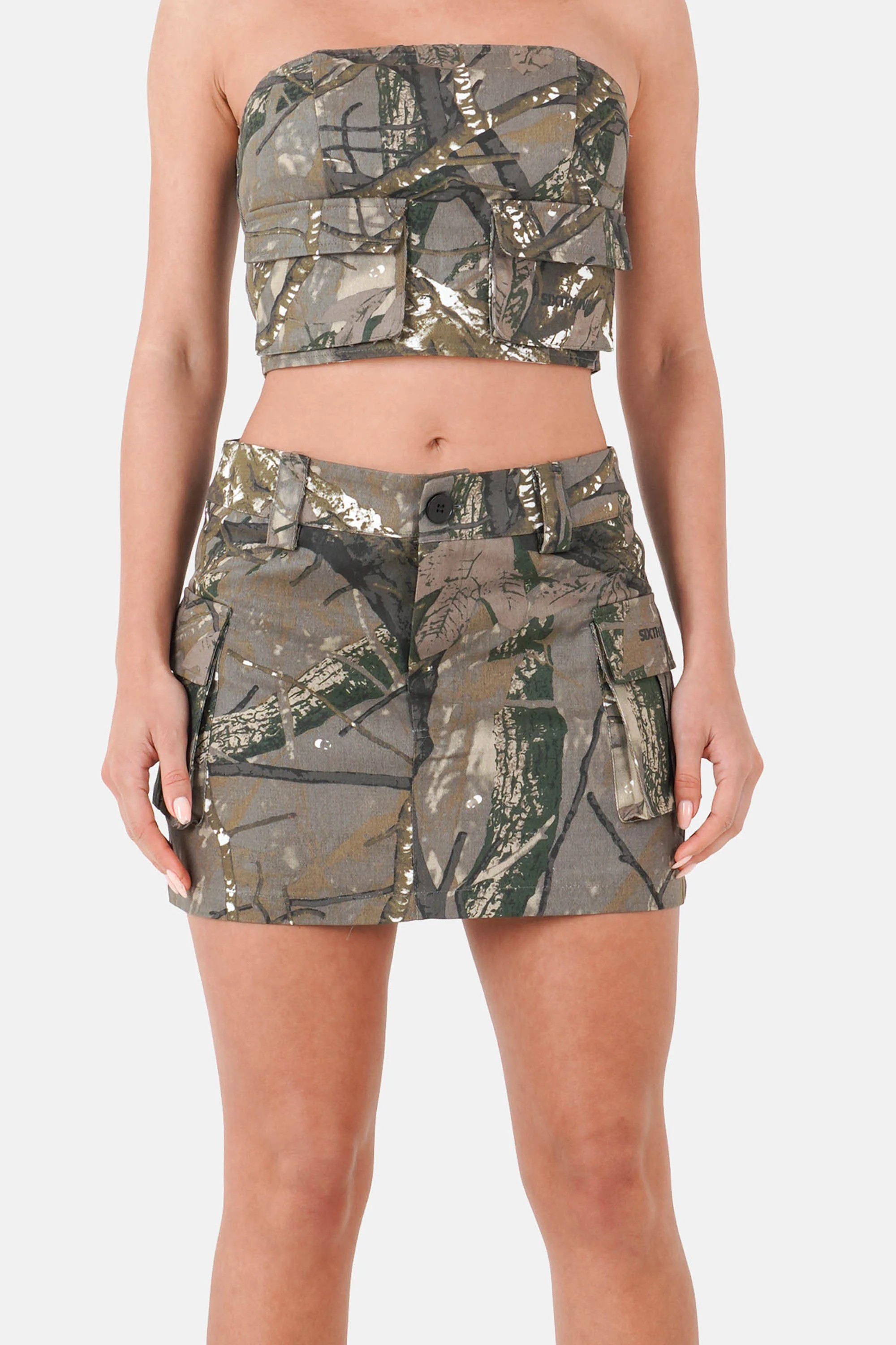 FOREST print mini skirt