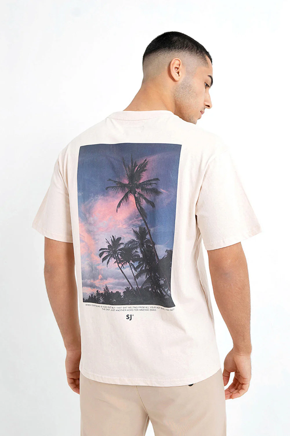 T-shirt nature tropique Beige