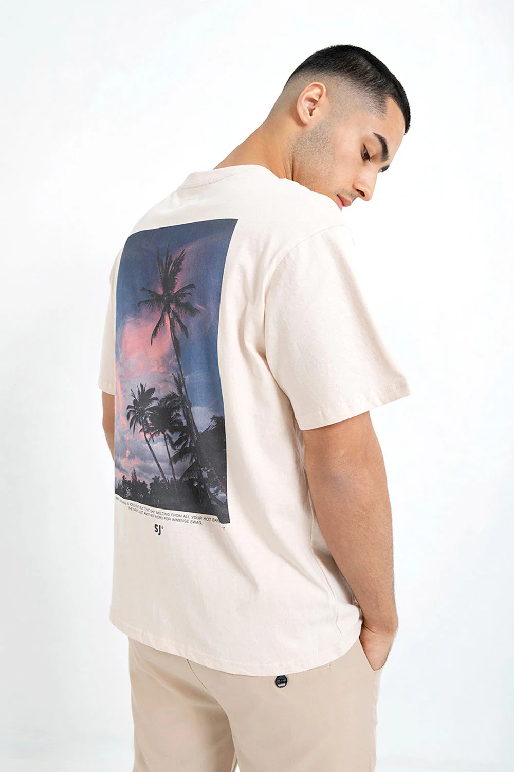 T-shirt nature tropique Beige - Image 4