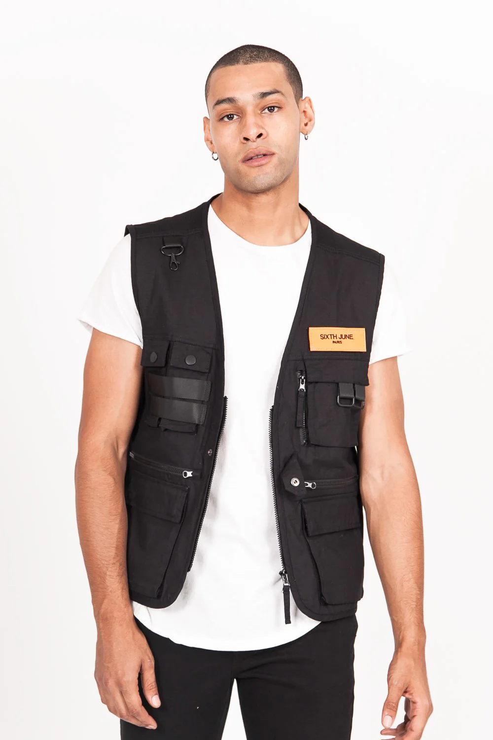 Gilet multipoches sans manches noir