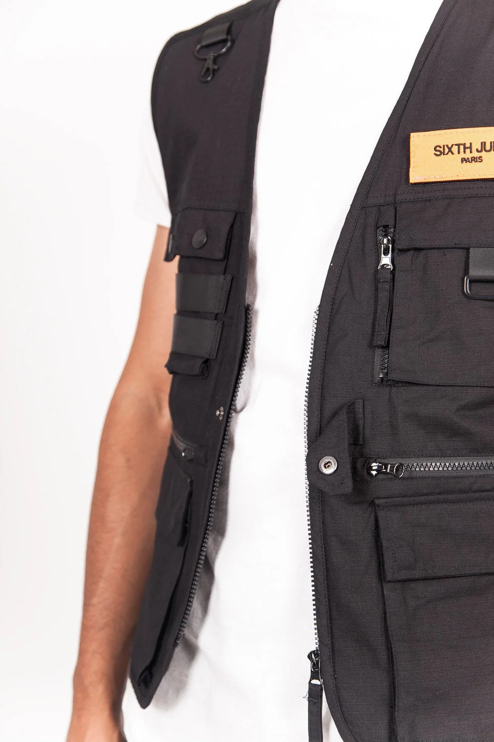 Gilet multipoches sans manches noir - Image 3