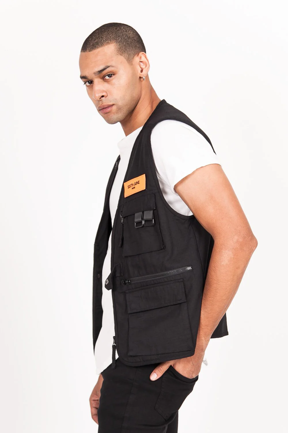 Gilet multipoches sans manches noir - Image 4