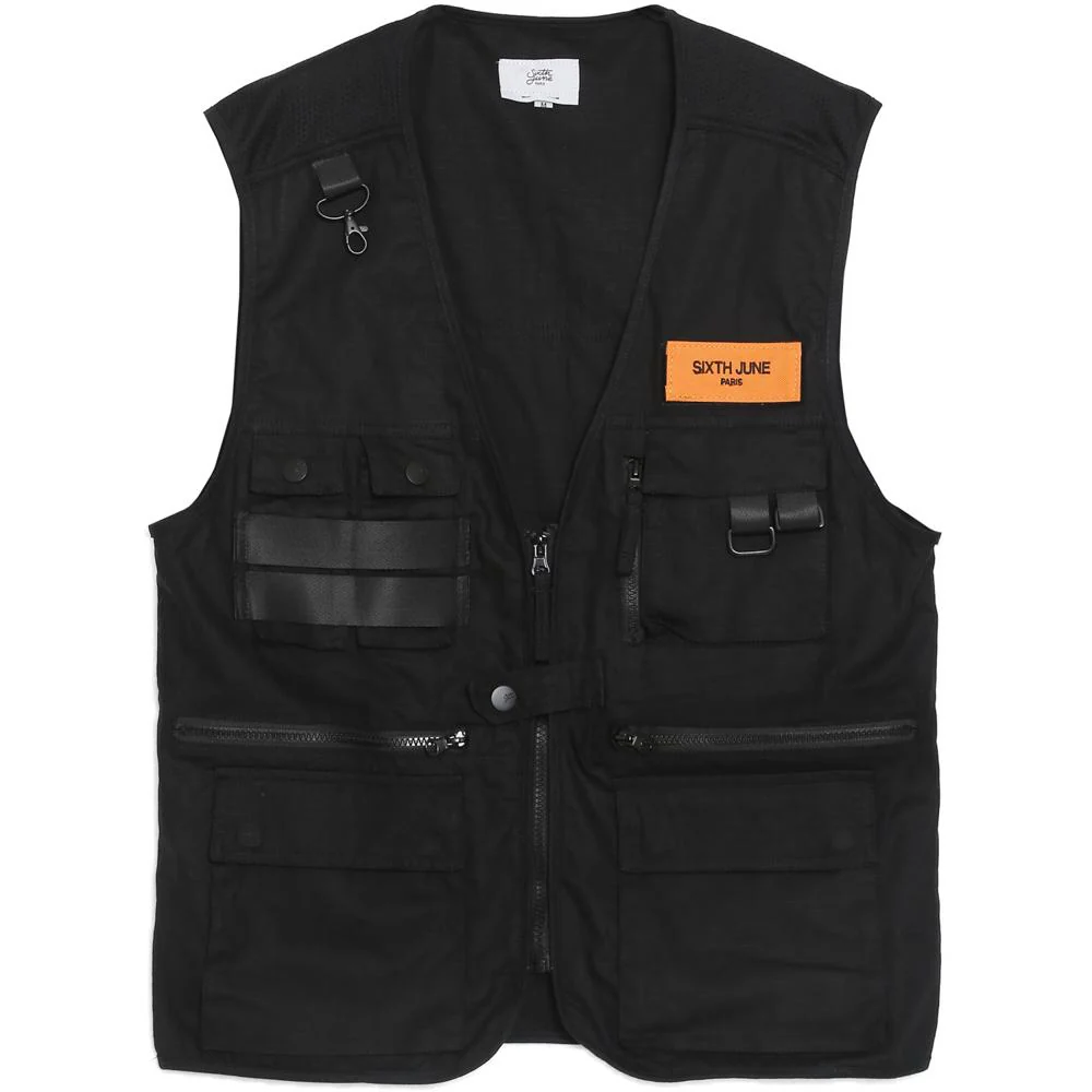 Gilet multipoches sans manches noir - Image 7