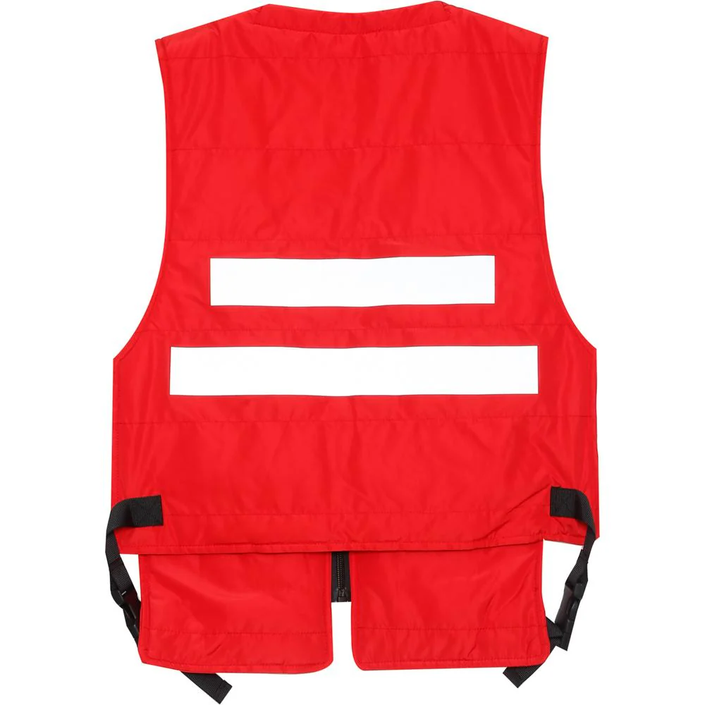 Gilet tactique léger court rouge noir - Image 8