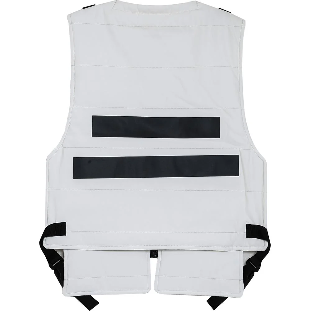 Gilet tactique léger réfléchissant blanc noir - Image 8