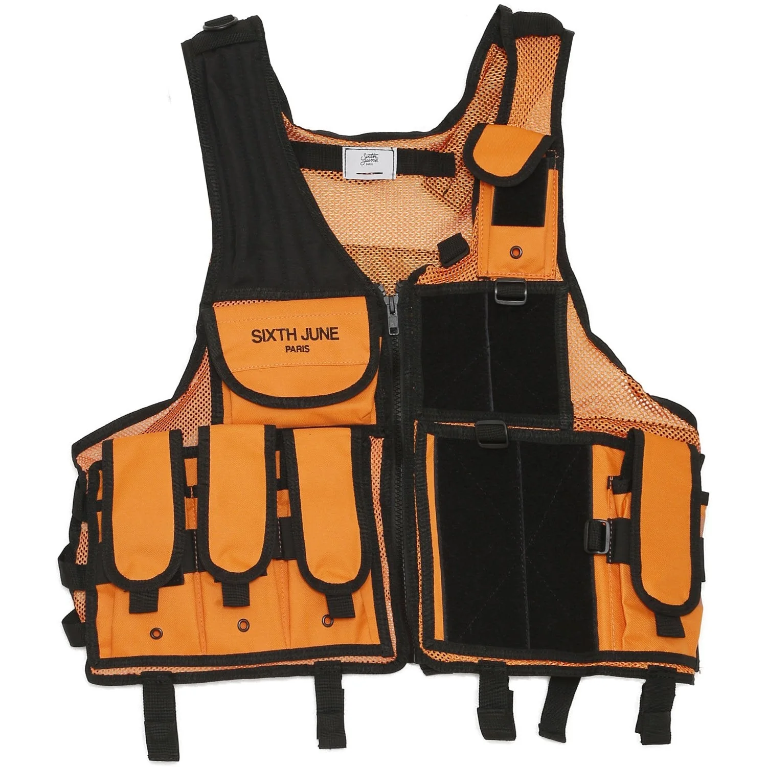 Gilet tactique propaganda poches orange - Image 8
