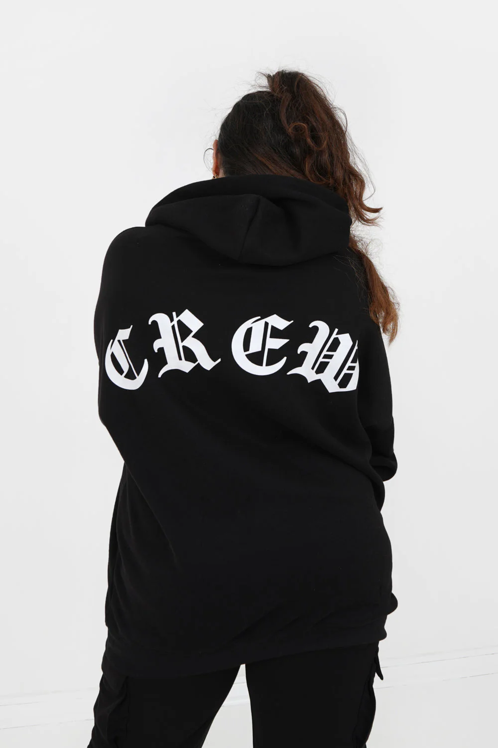Sweat capuche crew manches Noir