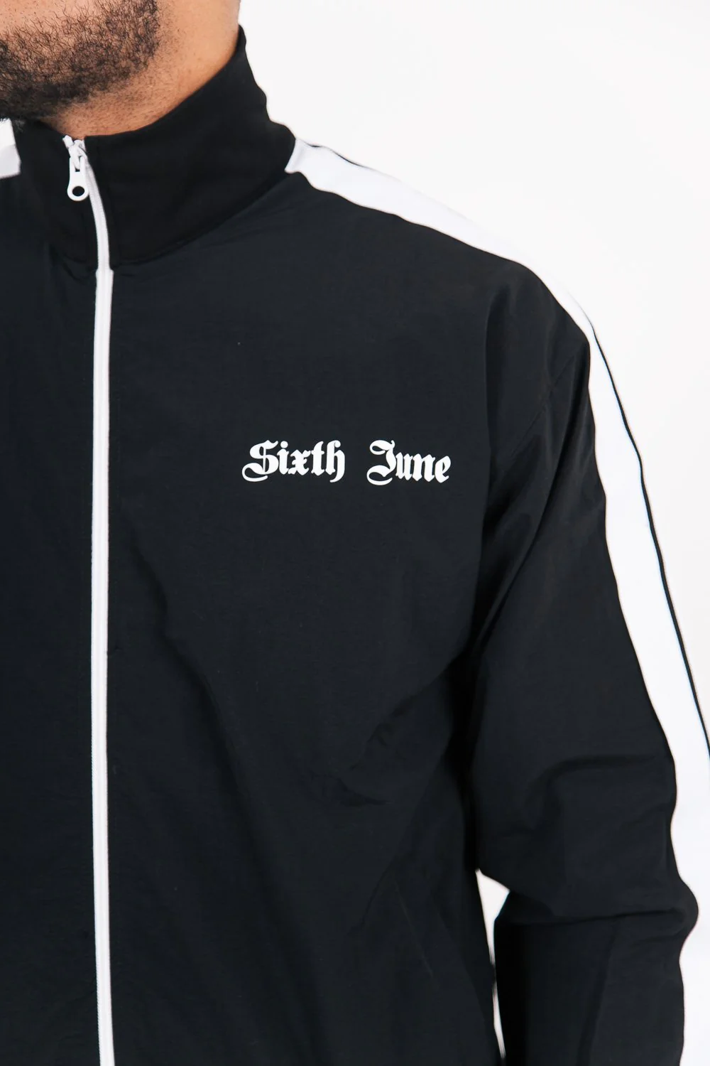 Veste survêtement bandes gothique noir - Image 3