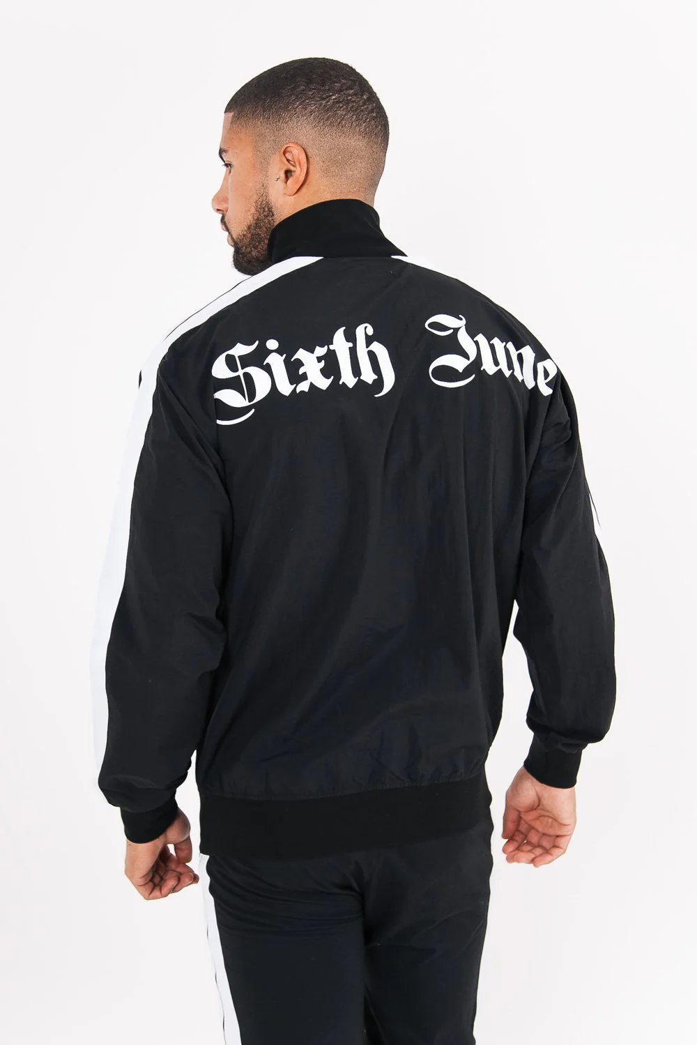 Veste survêtement bandes gothique noir - Image 5