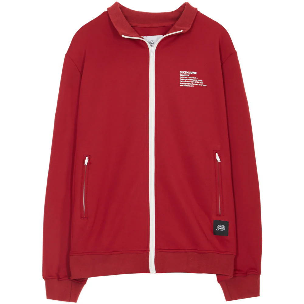 Haut survêtement tracktop rouge