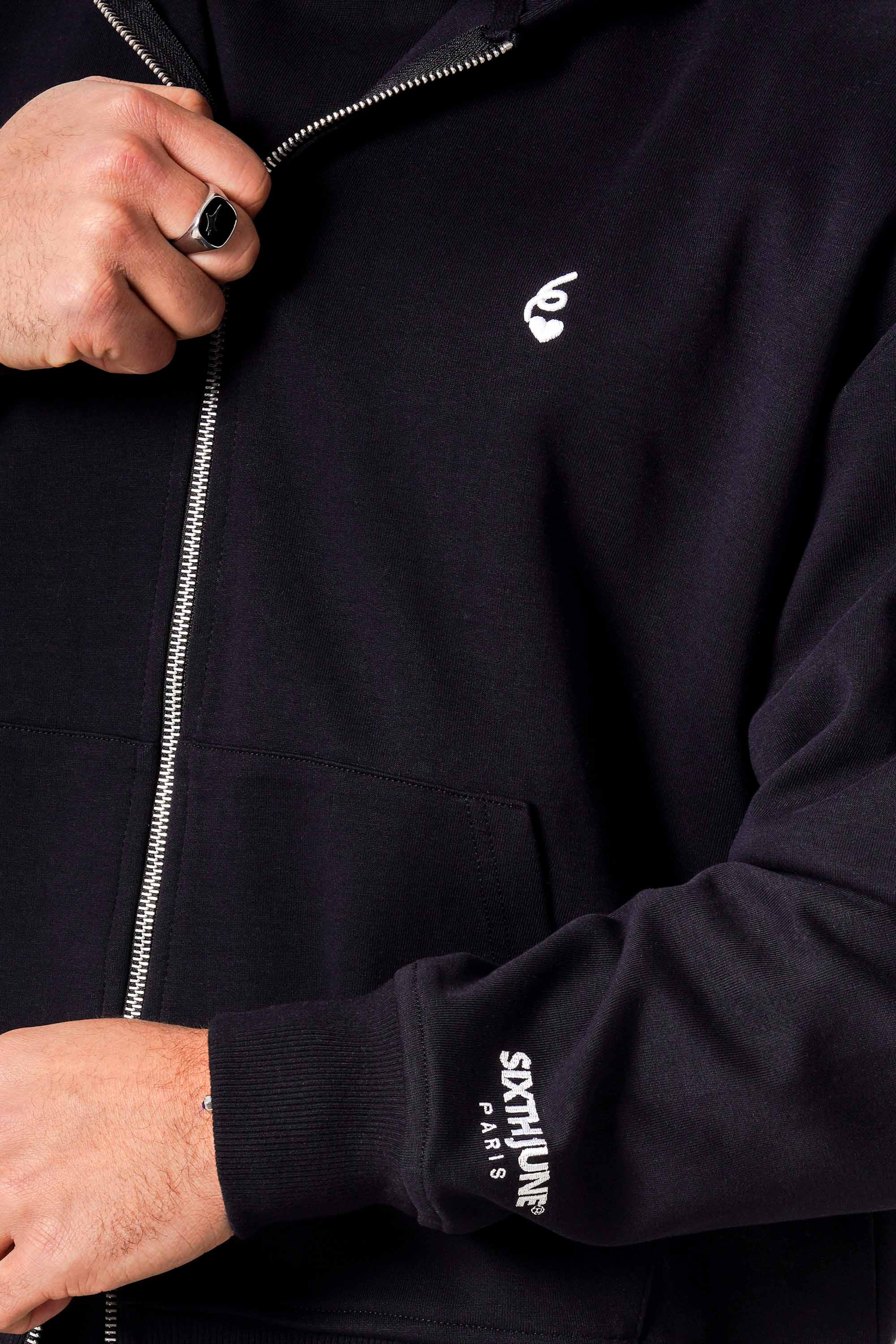 HEART embroidery zip up hoodie - Image 4