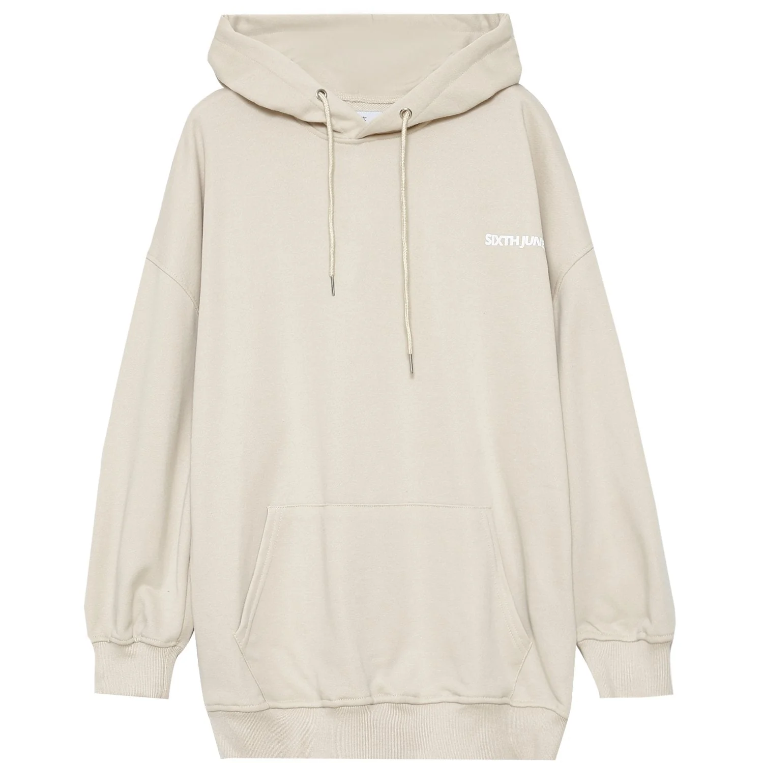 Sweat à capuche oversize beige - Image 4