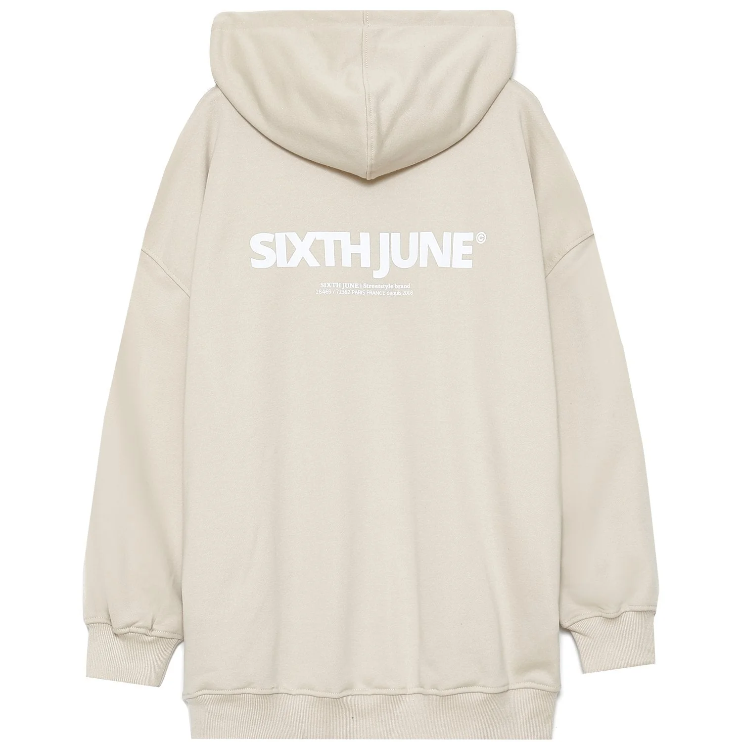 Sweat à capuche oversize beige - Image 5