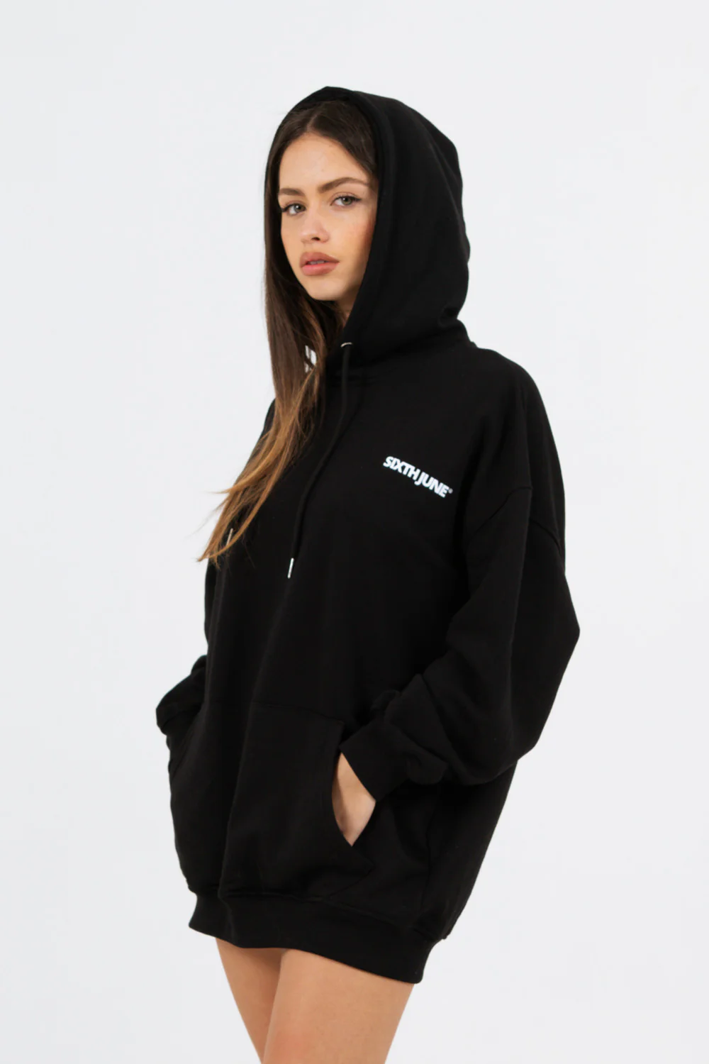 Sweat à capuche oversize noir - Image 2