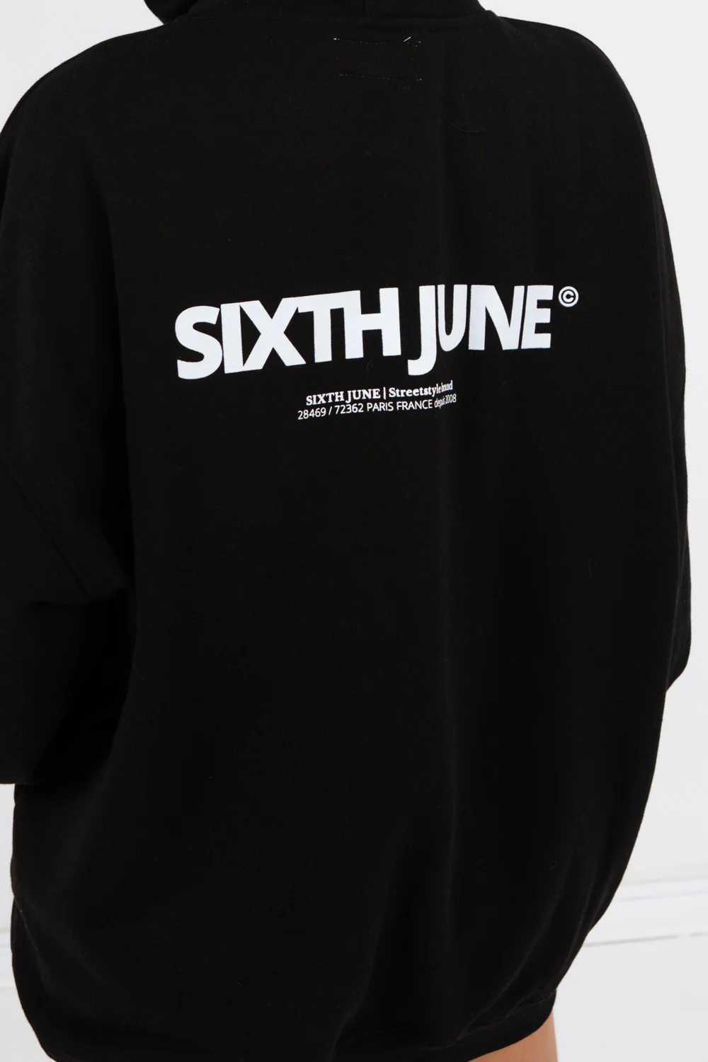 Sweat à capuche oversize noir - Image 3