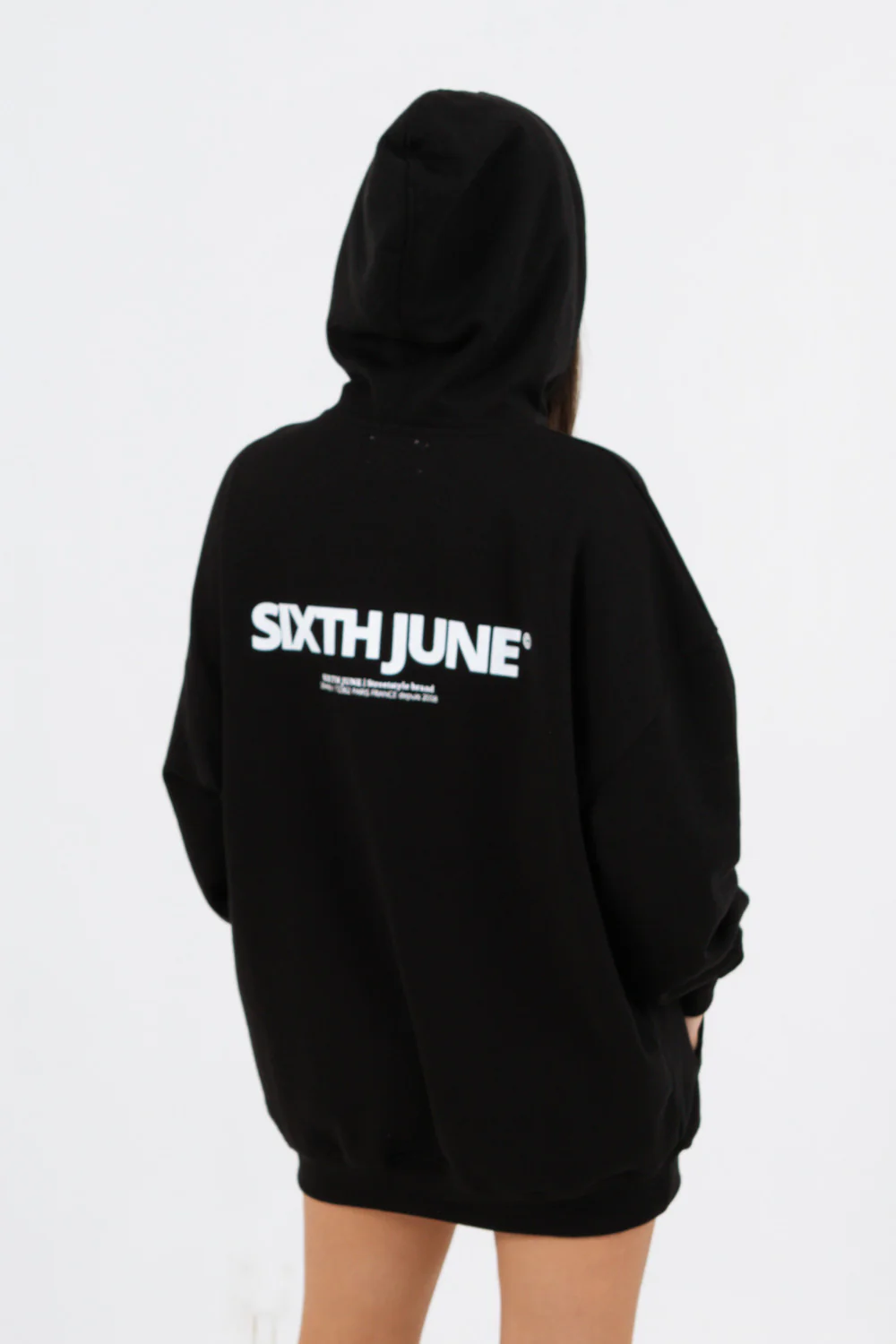 Sweat à capuche oversize noir - Image 4