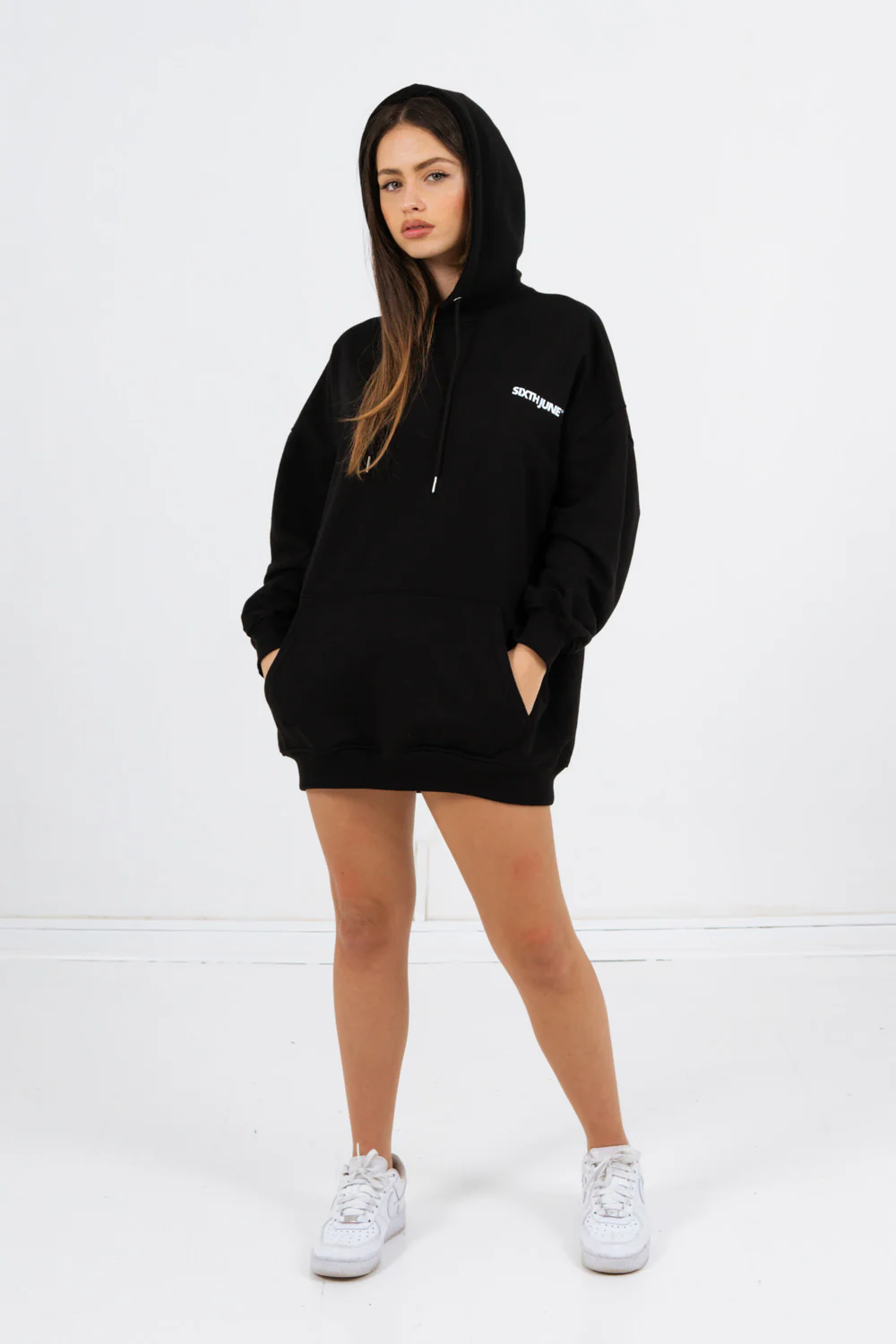 Sweat à capuche oversize noir - Image 5