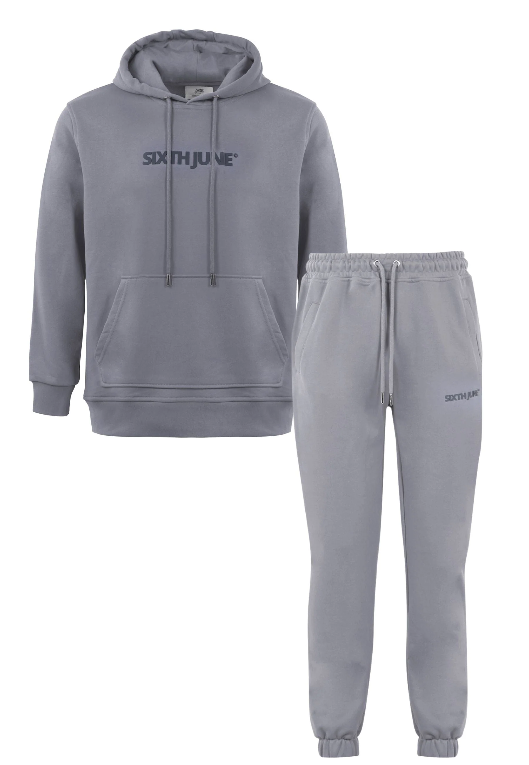 Jogging + sweat capuche logo gommé Gris foncé