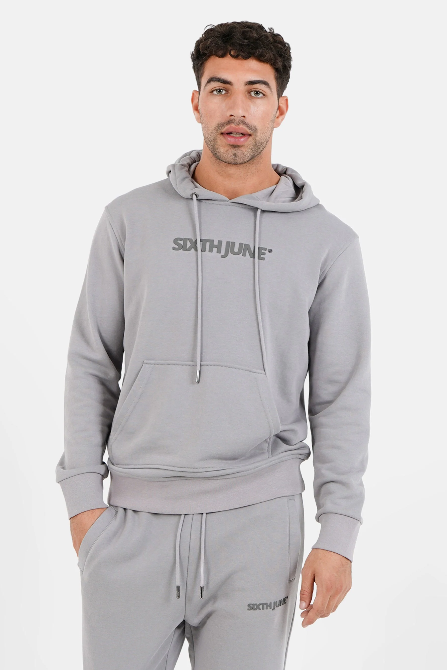 Jogging + sweat capuche logo gommé Gris foncé - Image 3