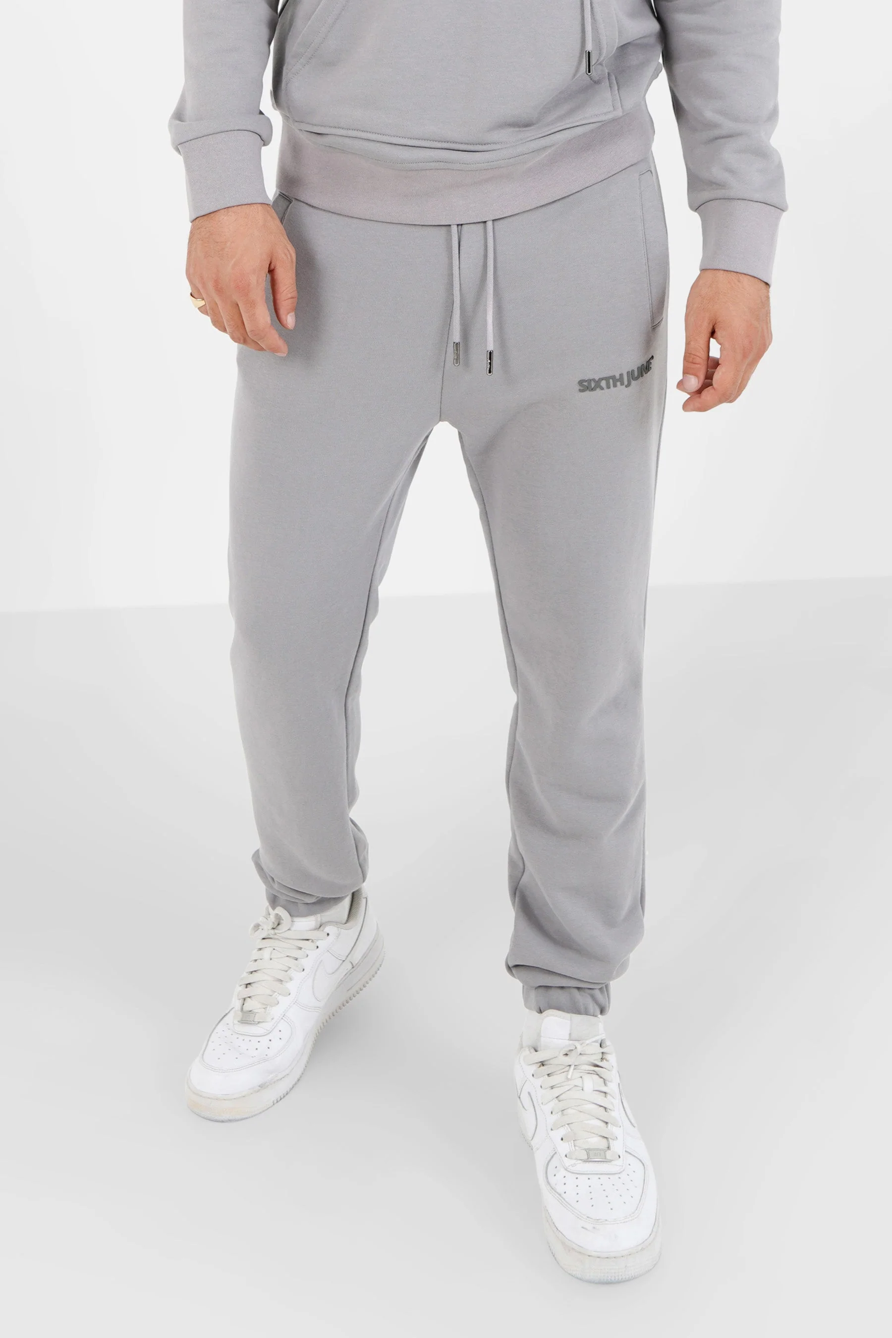 Jogging + sweat capuche logo gommé Gris foncé - Image 4