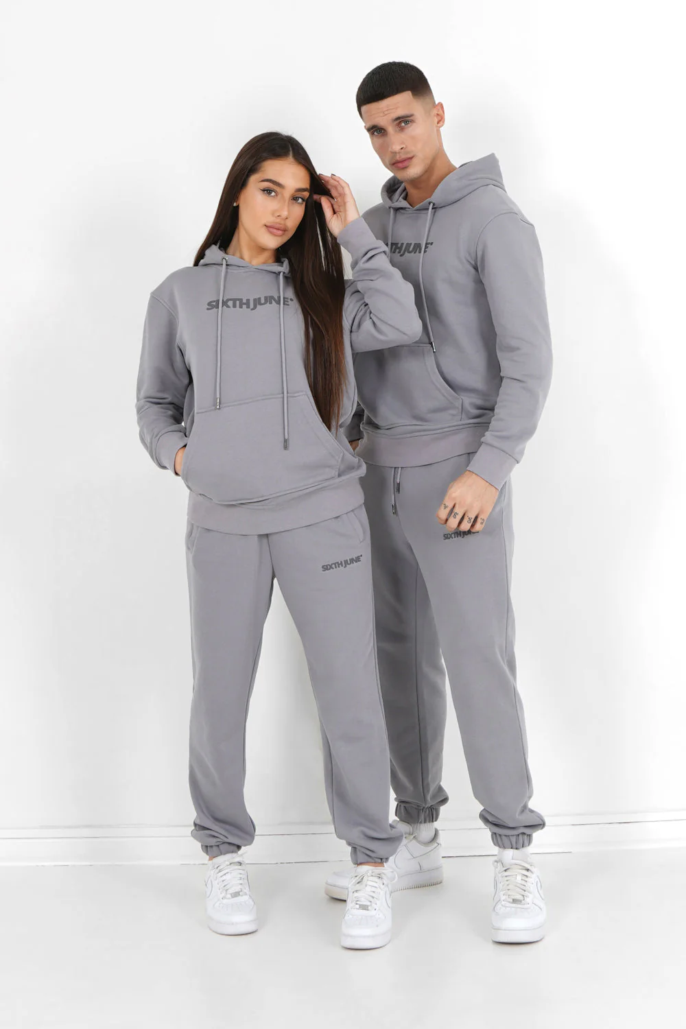 Jogging + sweat capuche logo gommé Gris foncé - Image 7