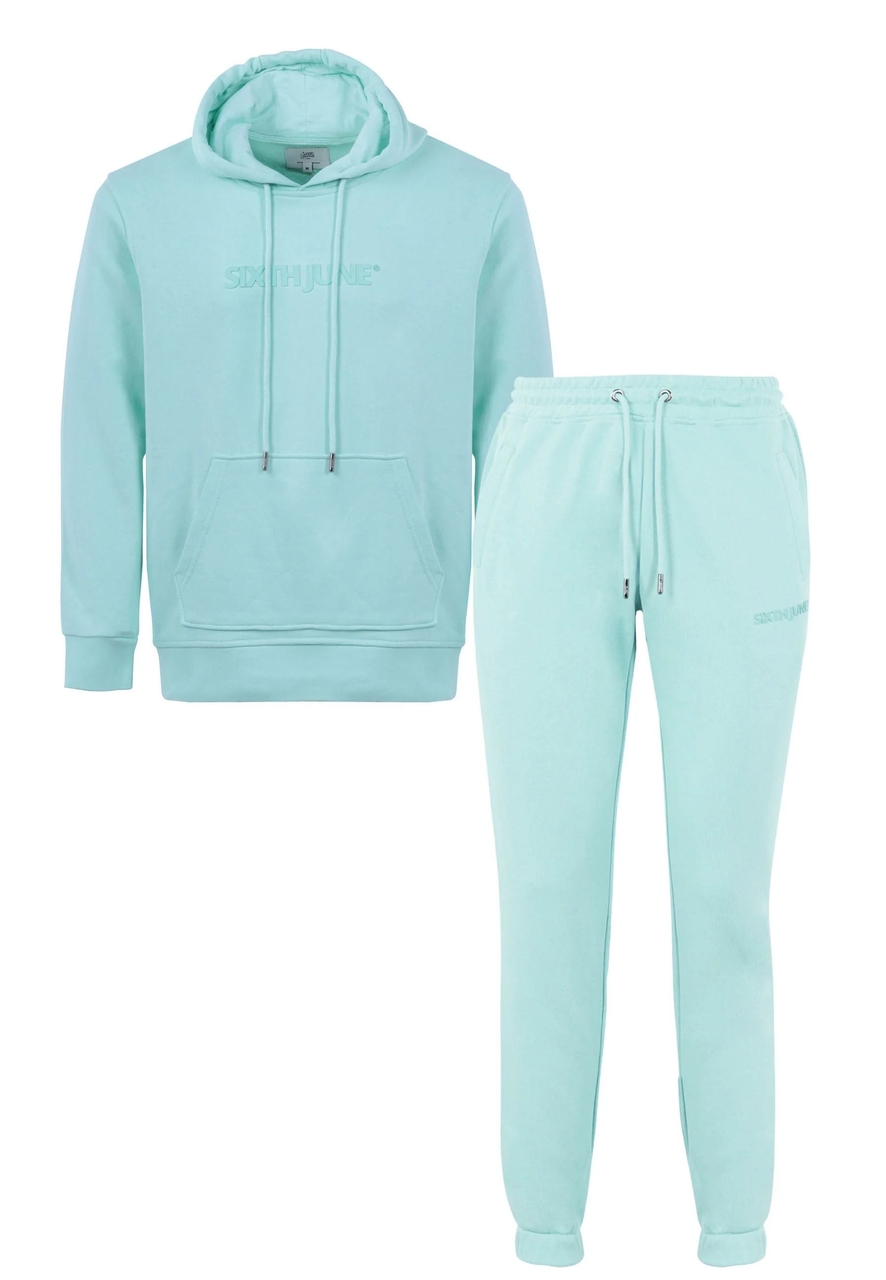 Jogging + sweat capuche logo gommé Vert clair