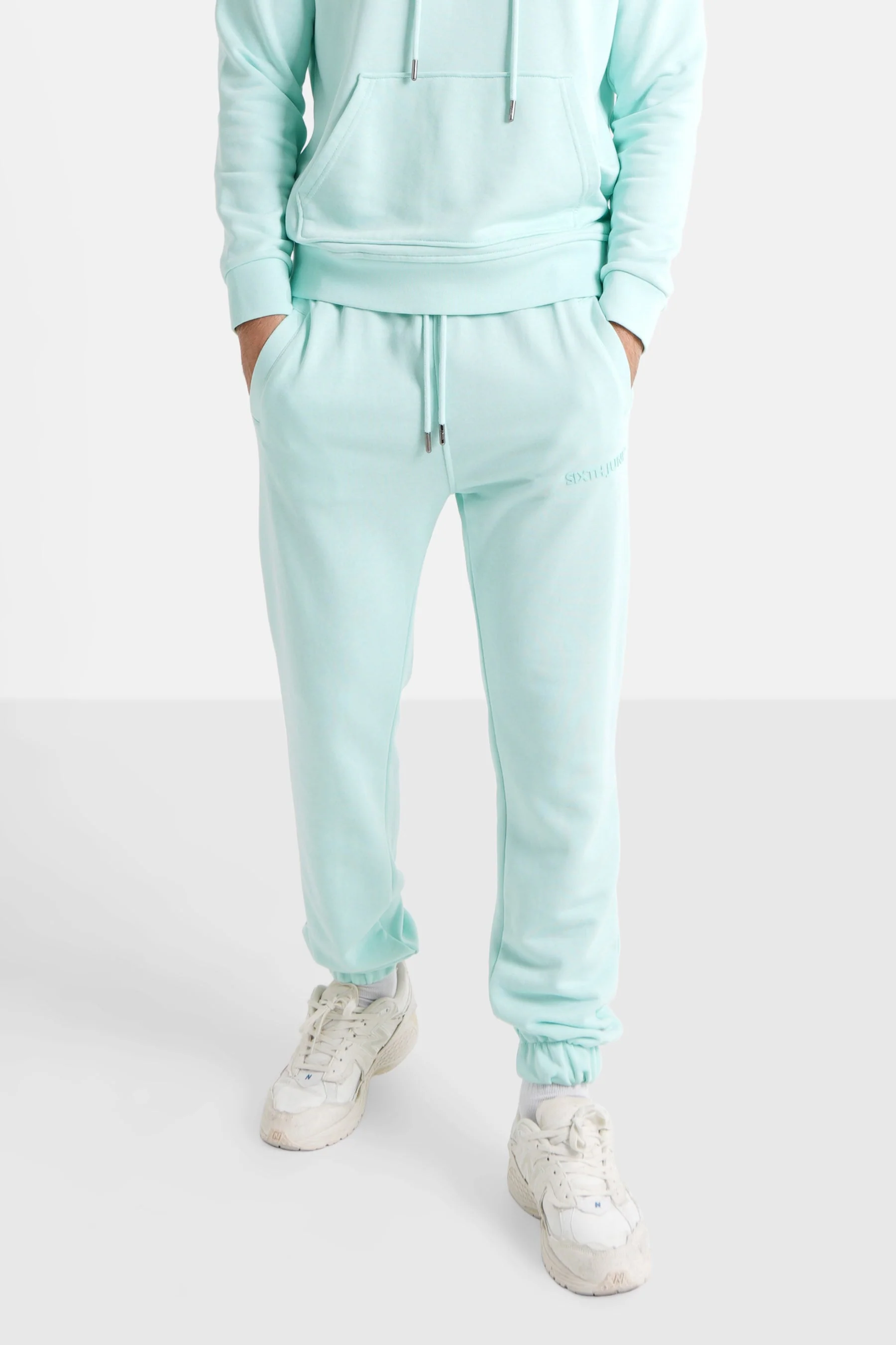 Jogging + sweat capuche logo gommé Vert clair - Image 4