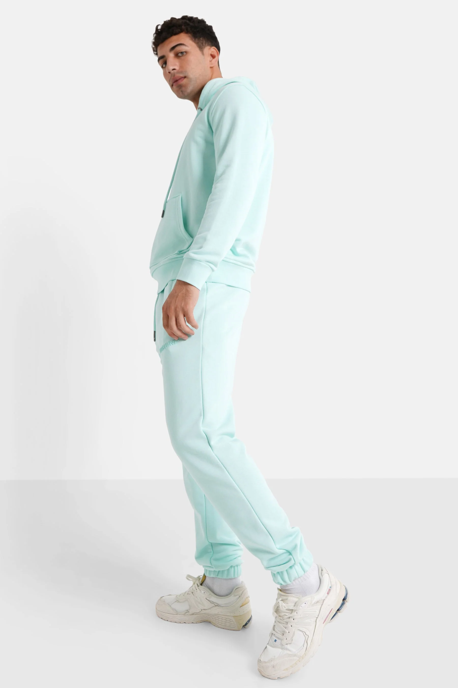 Jogging + sweat capuche logo gommé Vert clair - Image 5