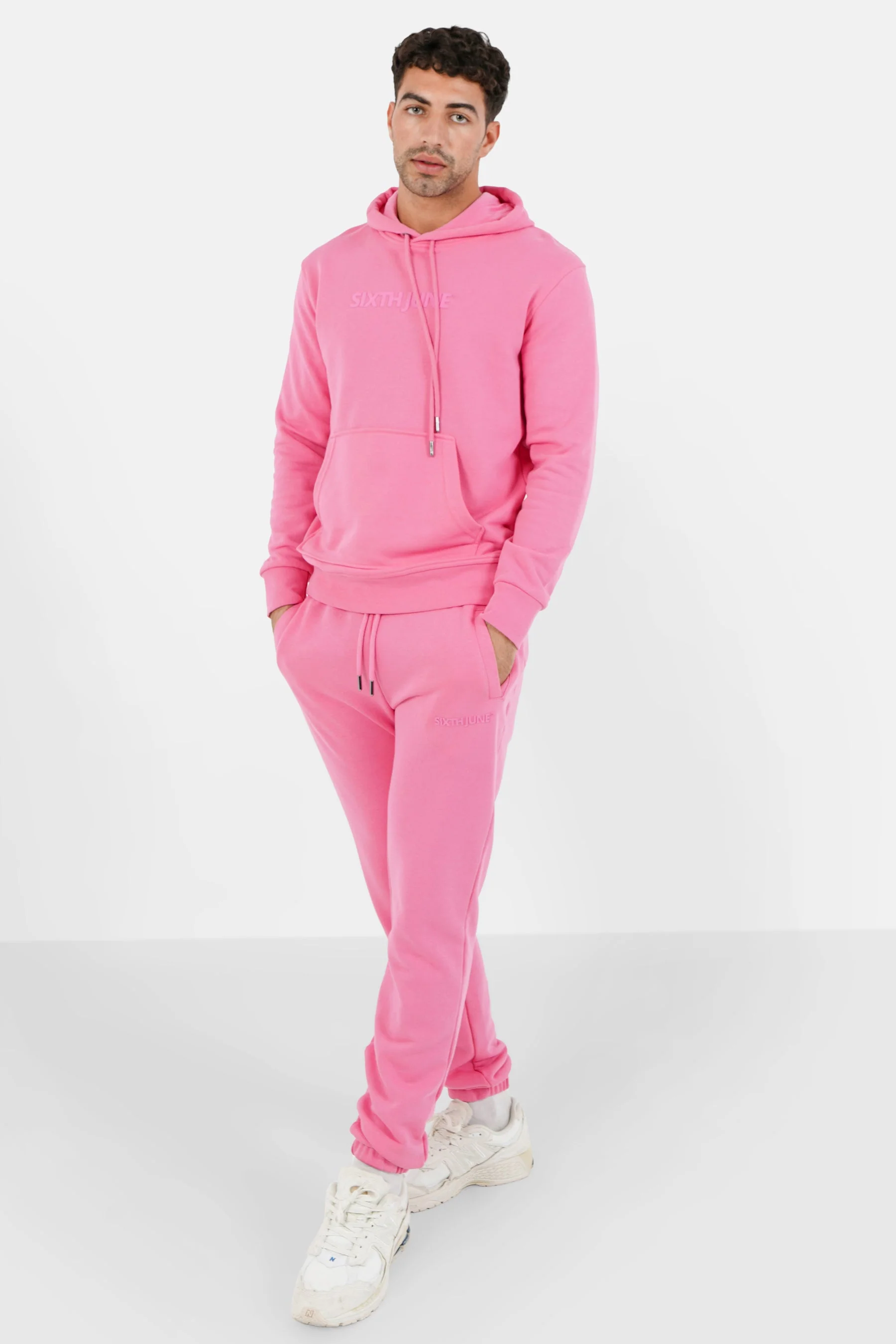 Jogging + sweat capuche logo gommé Rose - Image 2
