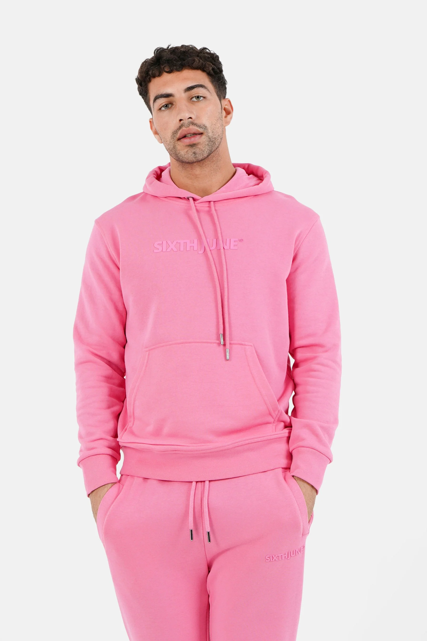 Jogging + sweat capuche logo gommé Rose - Image 3