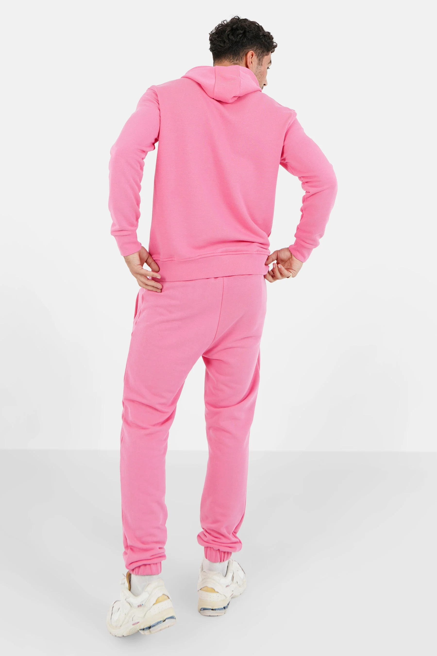 Jogging + sweat capuche logo gommé Rose - Image 5