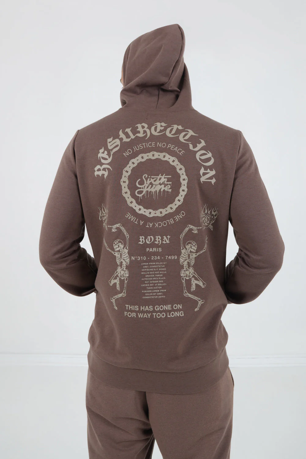 Sweat capuche résurrection Marron