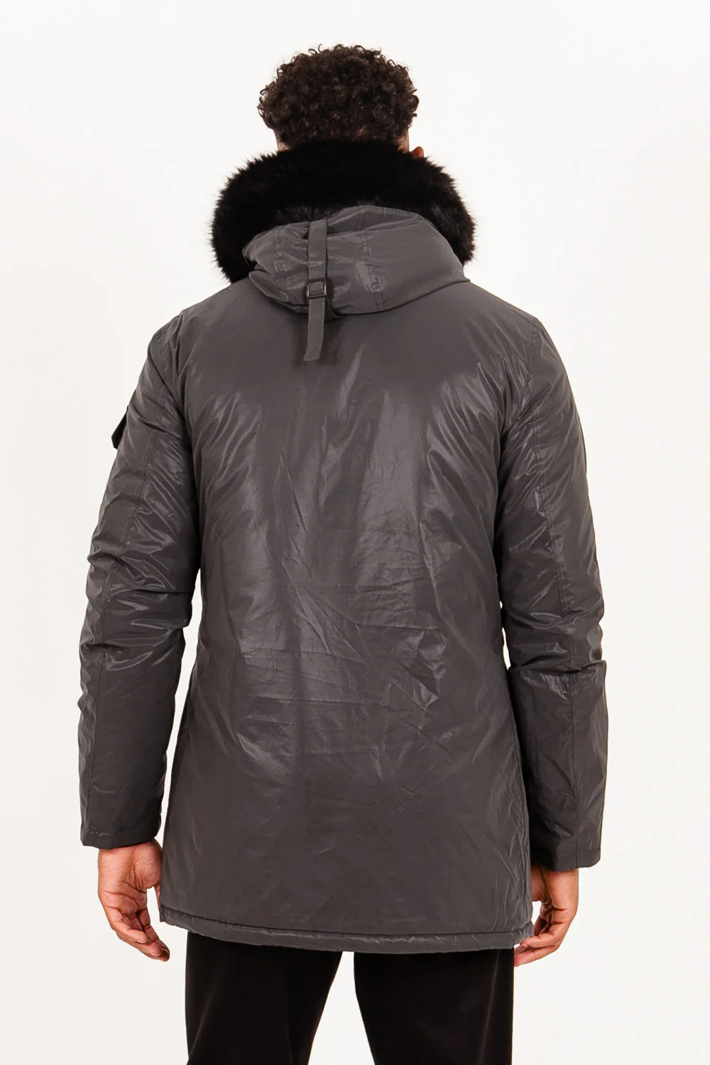 Parka réfléchissante fourrure noir - Image 5