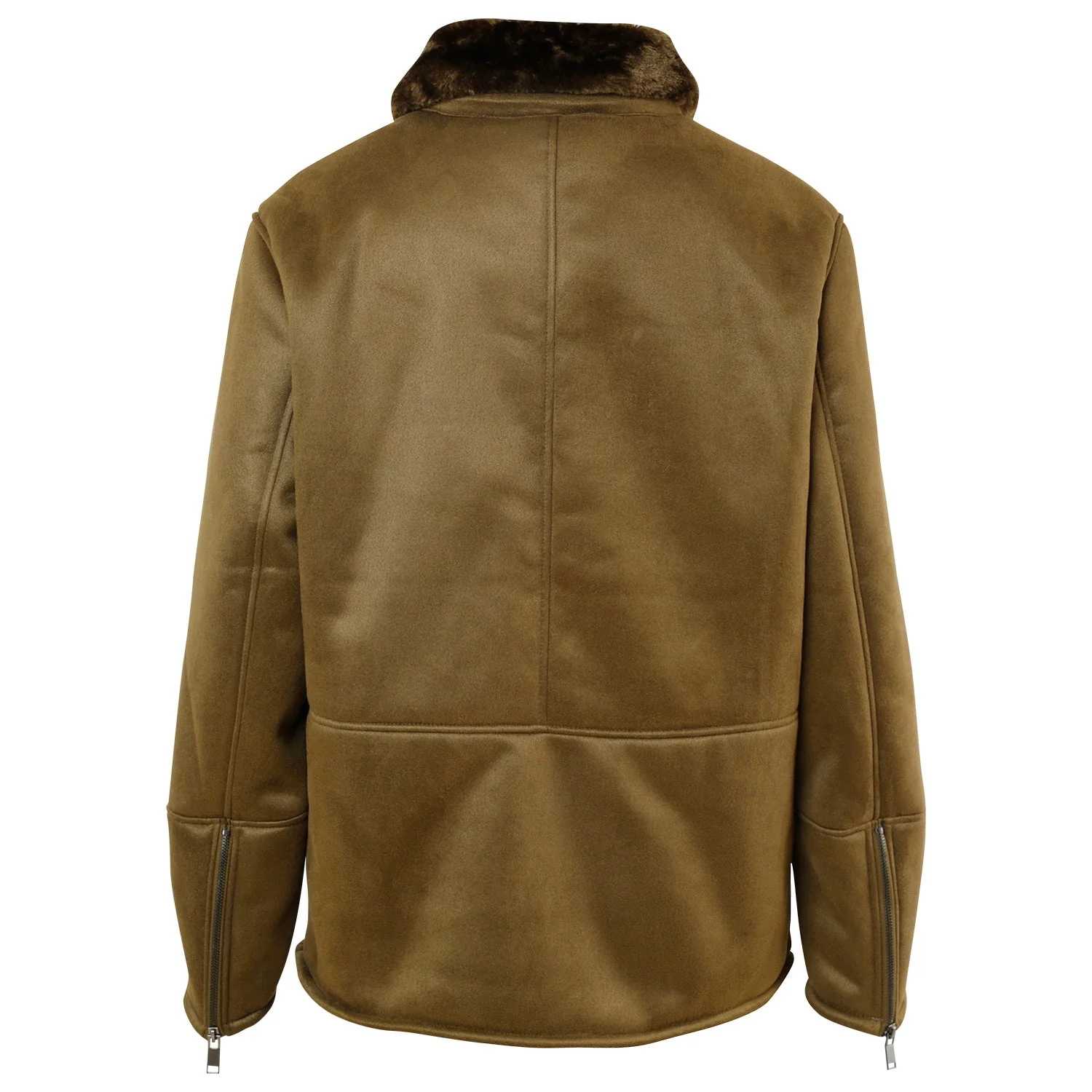 Veste suédine revers fourrure Vert kaki - Image 7